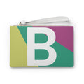 Monogram 'B' Colorblock Clutch Bag — Bold Geometric Wristlet for Everyday & Gifts