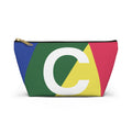 Initials Colorblock Accessory Pouch — Monogram C T-Bottom Cosmetic Bag