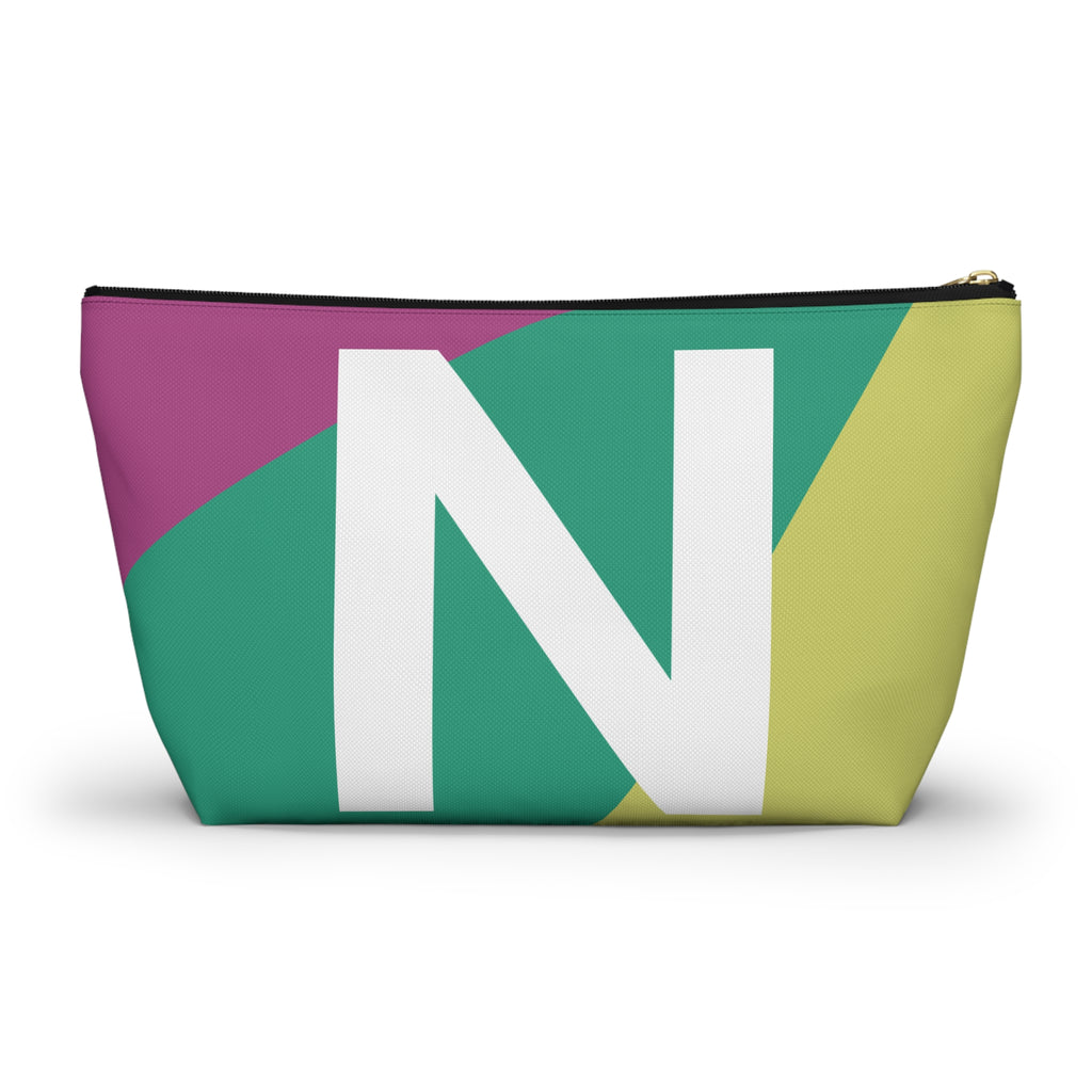 Initials Colorblock Accessory Pouch — Monogram N T-Bottom Cosmetic Bag