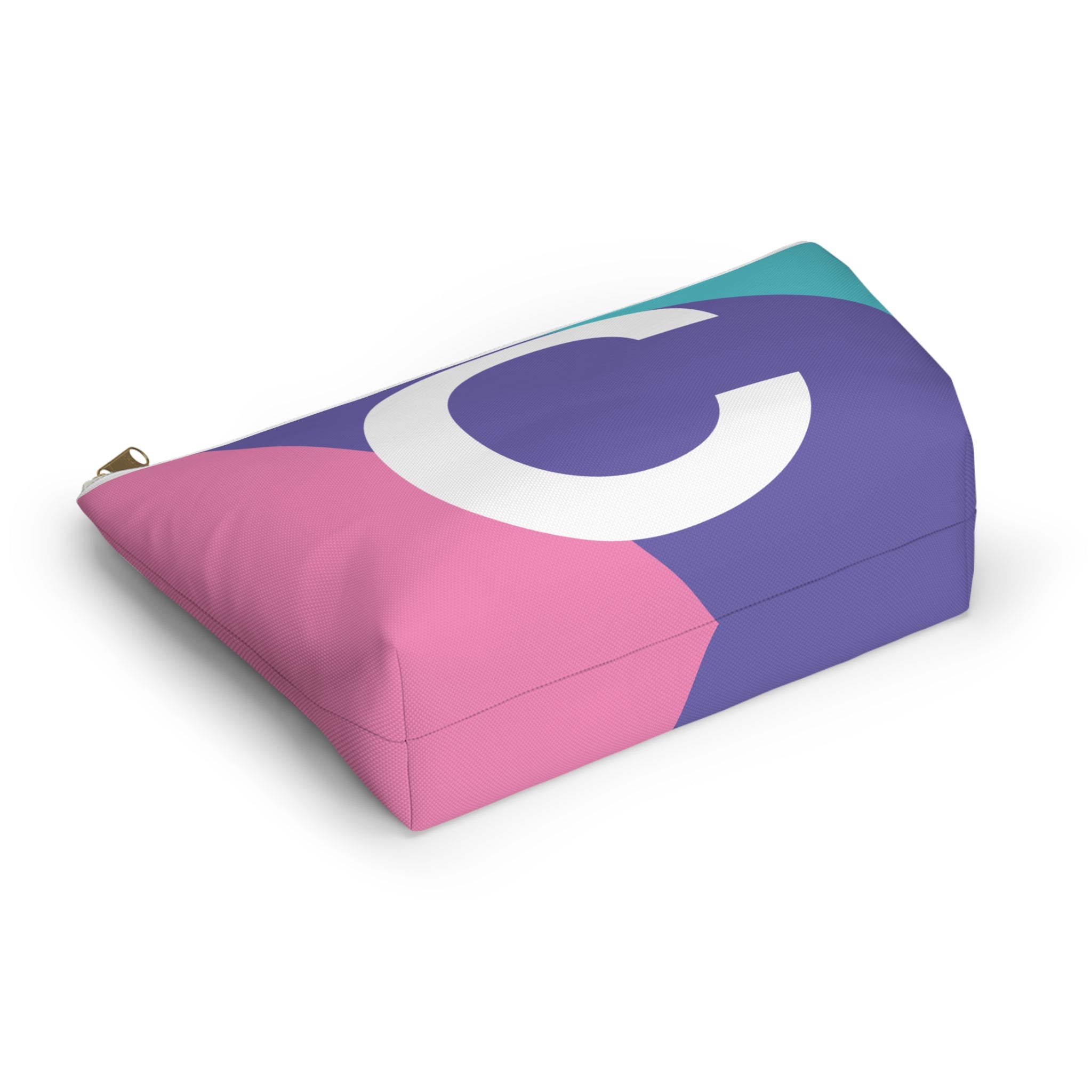 Initials Colorblock Accessory Pouch — Monogram C T-Bottom Cosmetic Bag