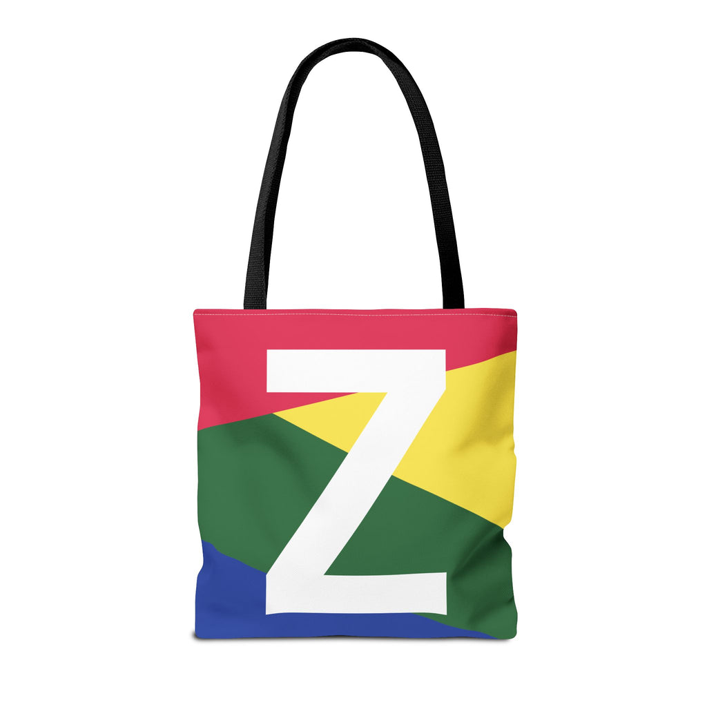 Monogram 'Z' Colorblock Tote Bag — Personalized Initial Z Shoulder Tote