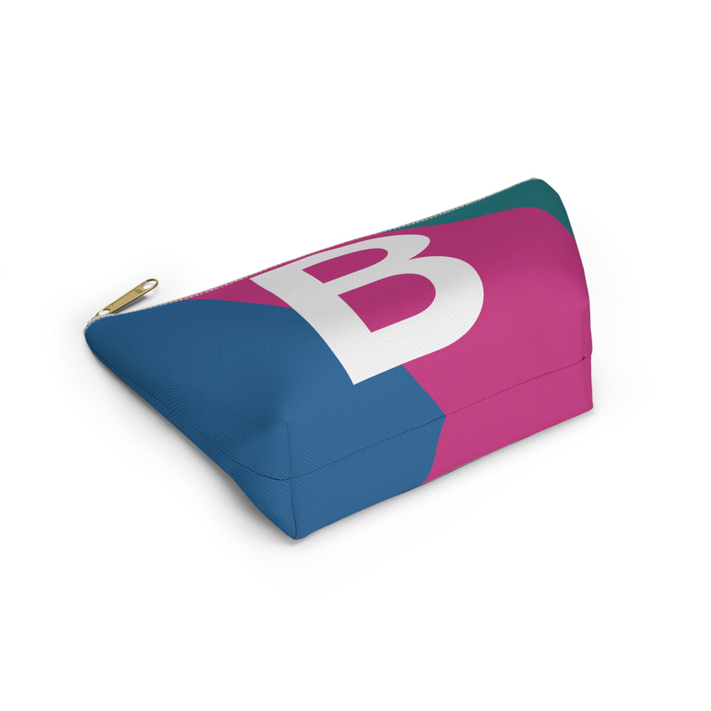 Initials Colorblock Accessory Pouch — Monogram B T-Bottom Cosmetic Bag