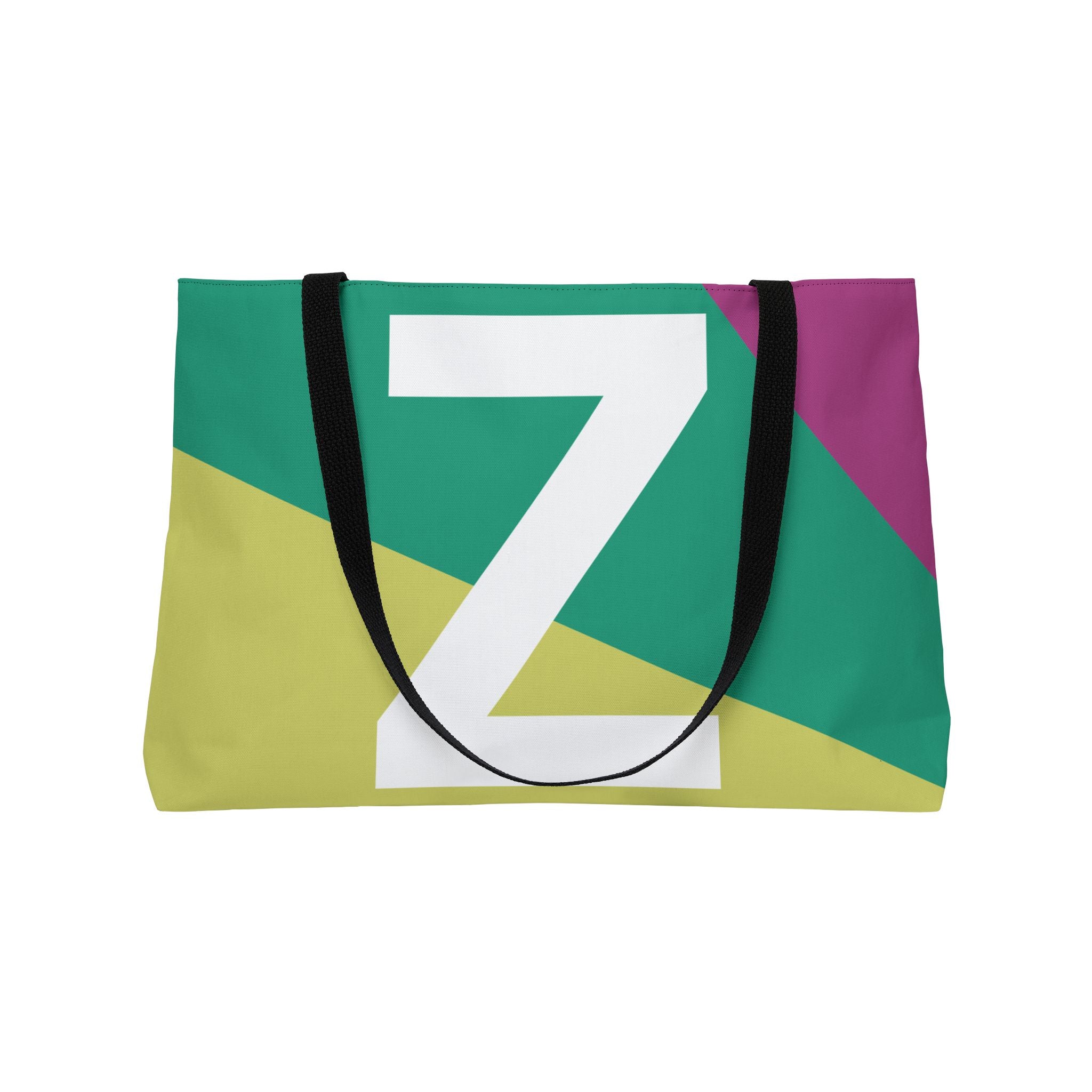 Personalized 'Z' Colorblock Tote Bag — Monogram Weekender Tote