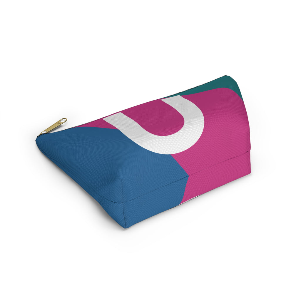 Initials Colorblock Accessory Pouch — Monogram U T-Bottom Cosmetic Bag