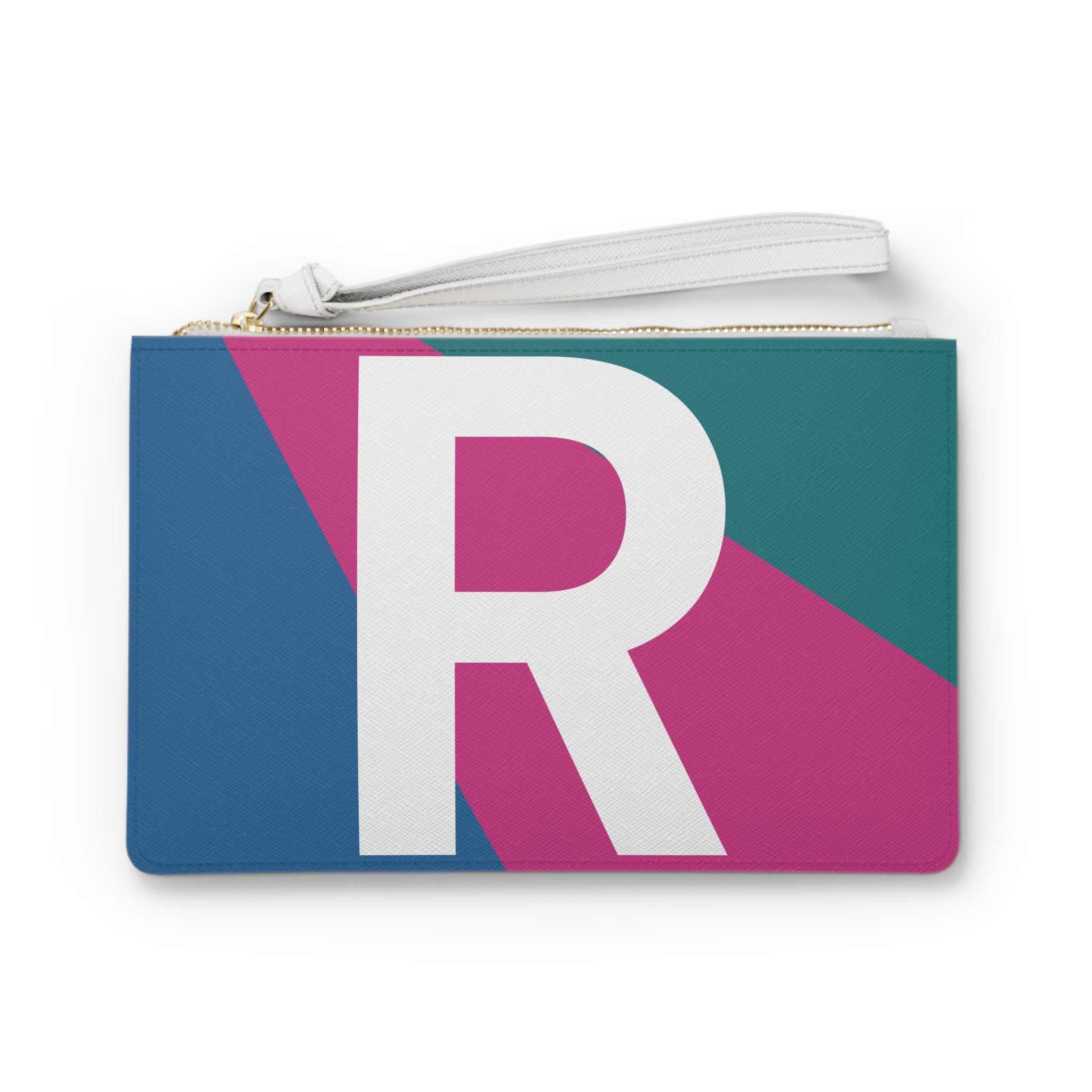 Monogram 'R' Colorblock Clutch Bag — Bold Geometric Wristlet for Everyday & Gifts