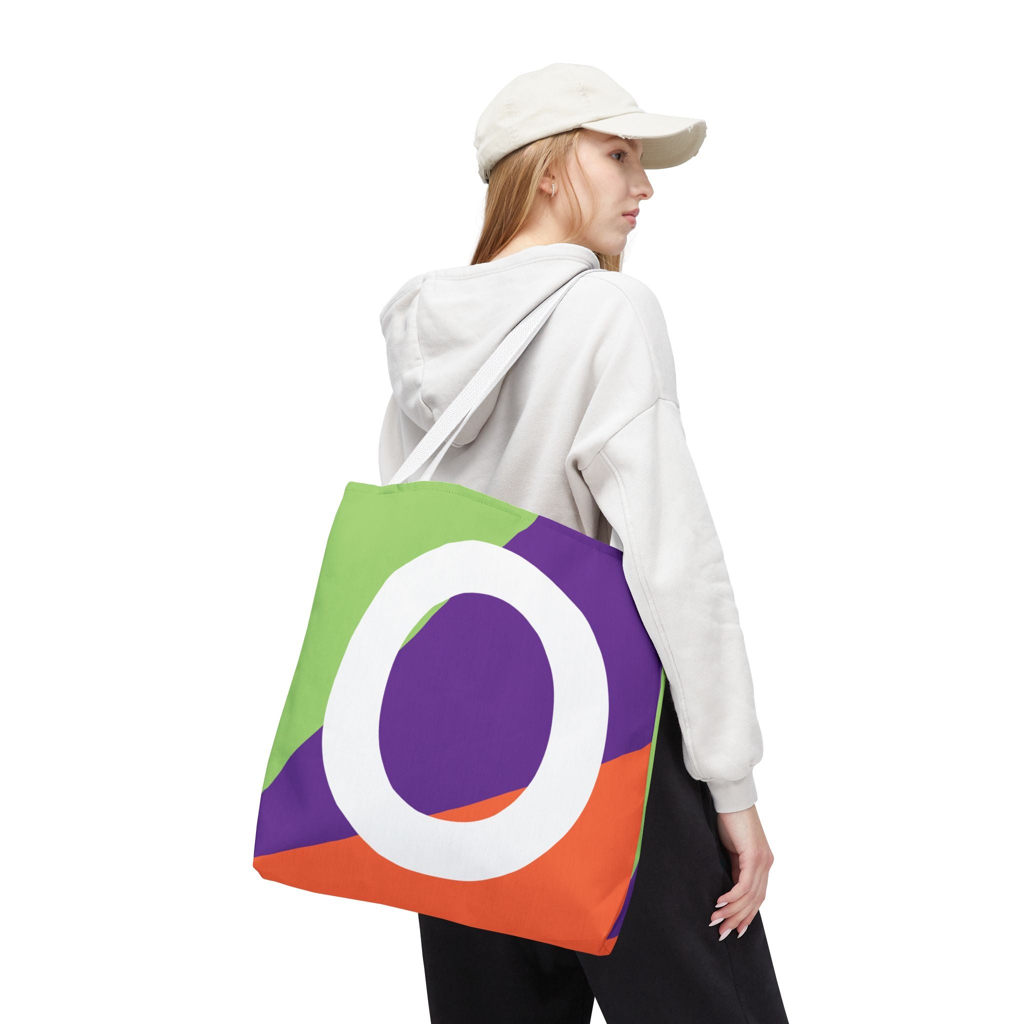 Monogram 'O' Colorblock Tote Bag — Personalized Initial O Shoulder Tote