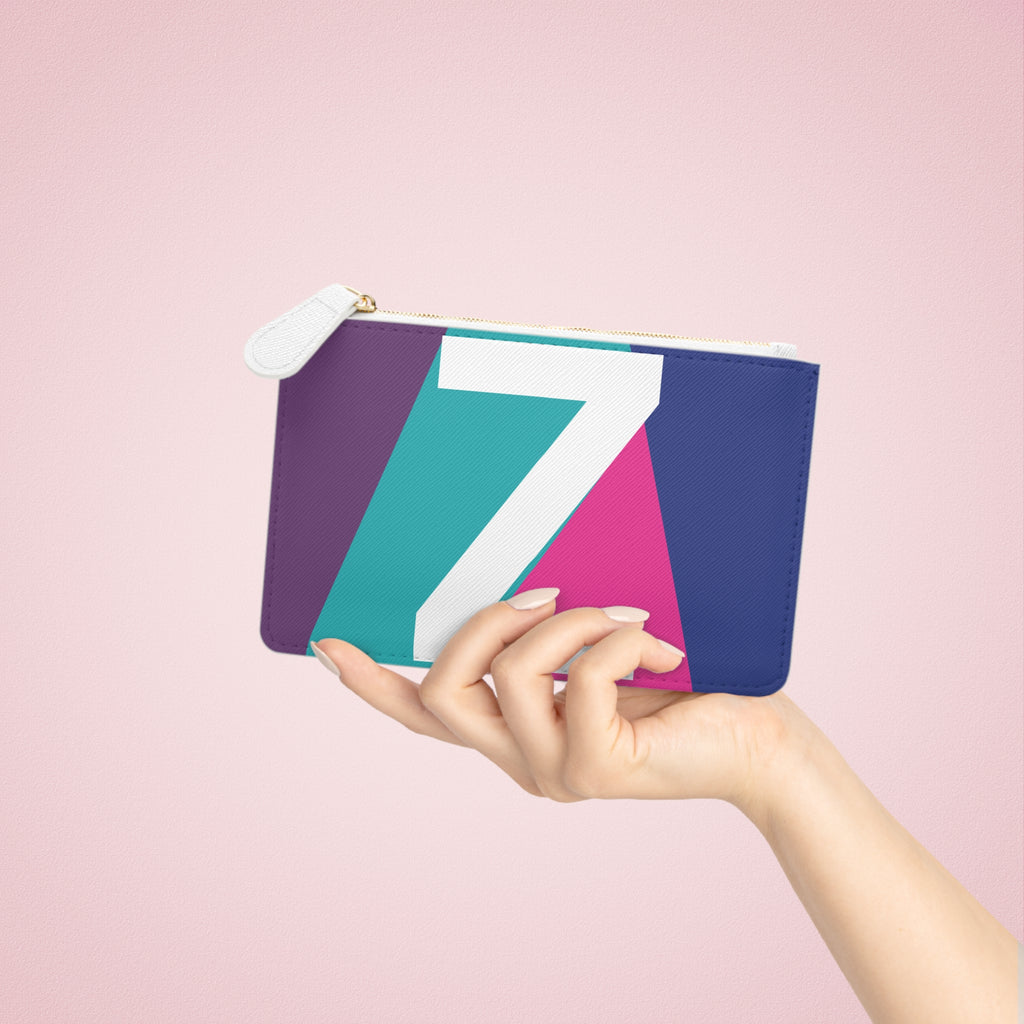 Initial Z Mini Clutch — Colorblock Monogram Wristlet Wallet