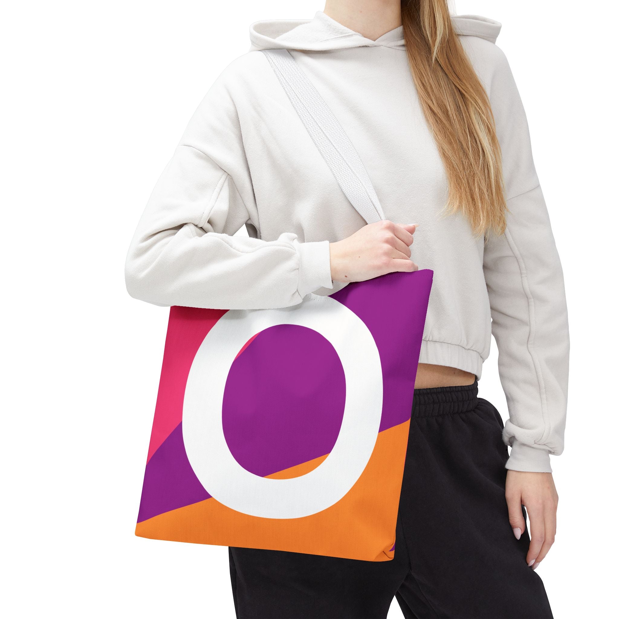 Monogram 'O' Colorblock Tote Bag — Personalized Initial O Shoulder Tote