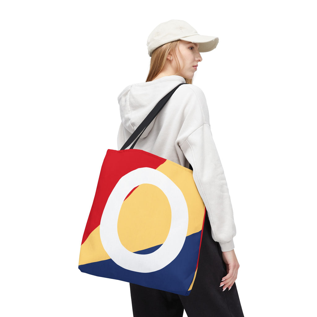 Monogram 'O' Colorblock Tote Bag — Personalized Initial O Shoulder Tote