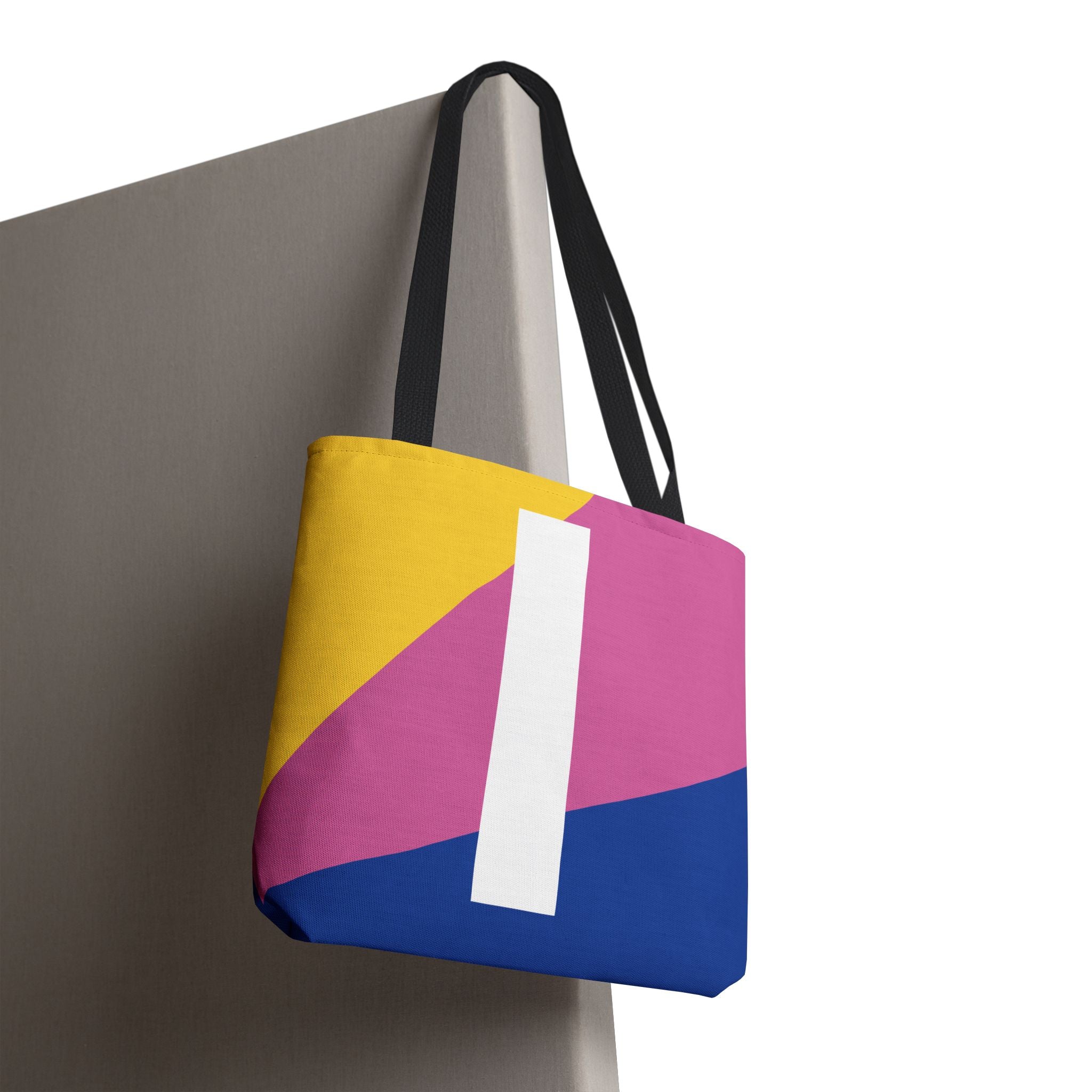 Monogram 'I' Colorblock Tote Bag — Personalized Initial I Shoulder Tote
