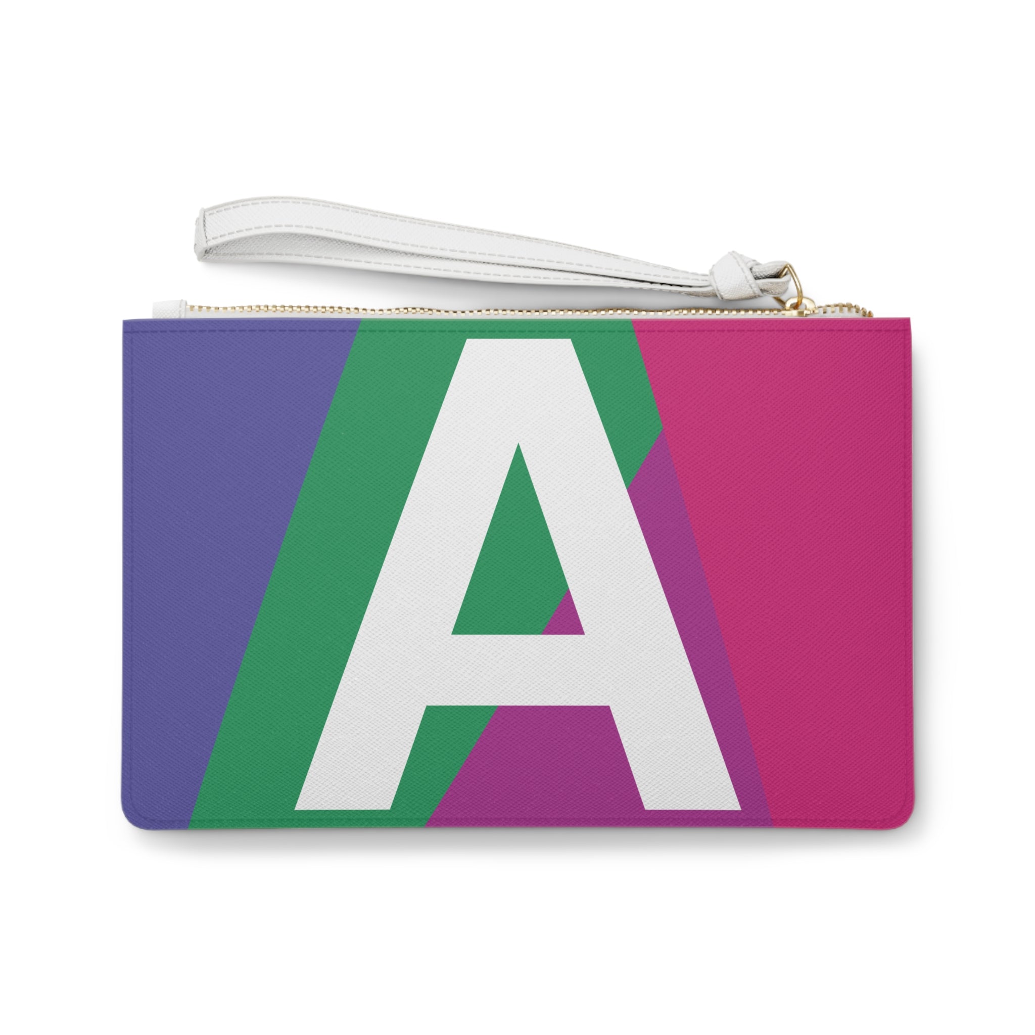 Monogram 'A' Colorblock Clutch Bag — Bold Geometric Wristlet for Everyday & Gifts