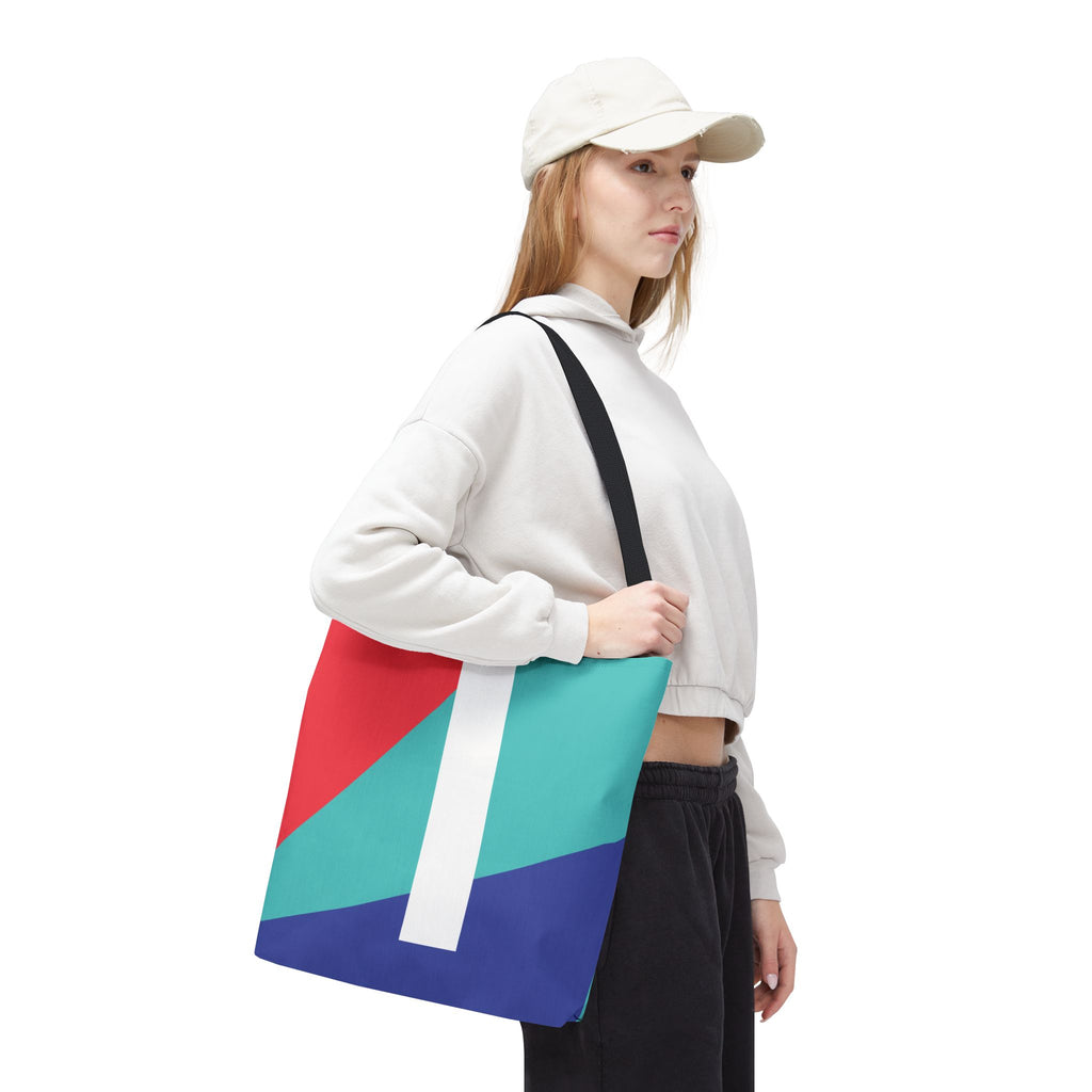 Monogram 'I' Colorblock Tote Bag — Personalized Initial I Shoulder Tote