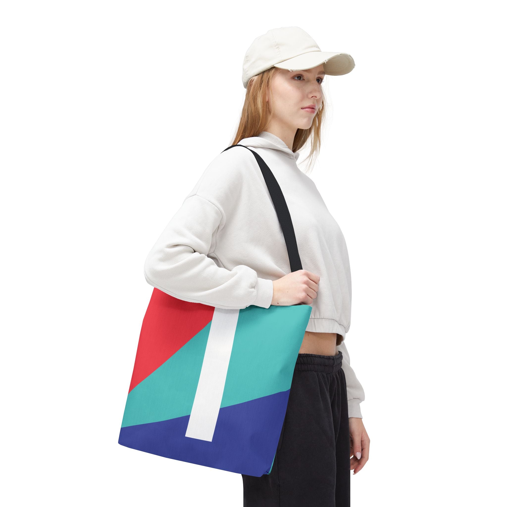 Monogram 'I' Colorblock Tote Bag — Personalized Initial I Shoulder Tote