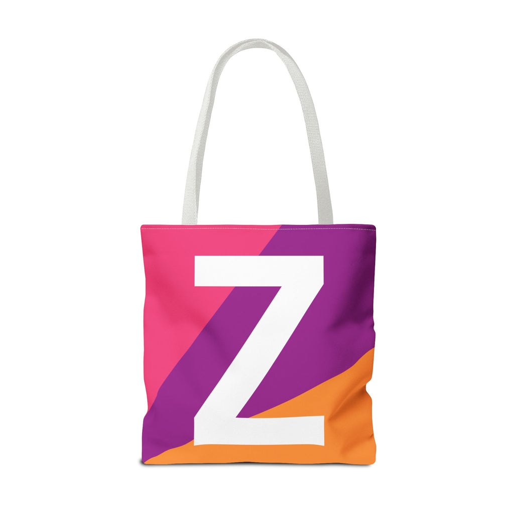 Monogram 'Z' Colorblock Tote Bag — Personalized Initial Z Shoulder Tote