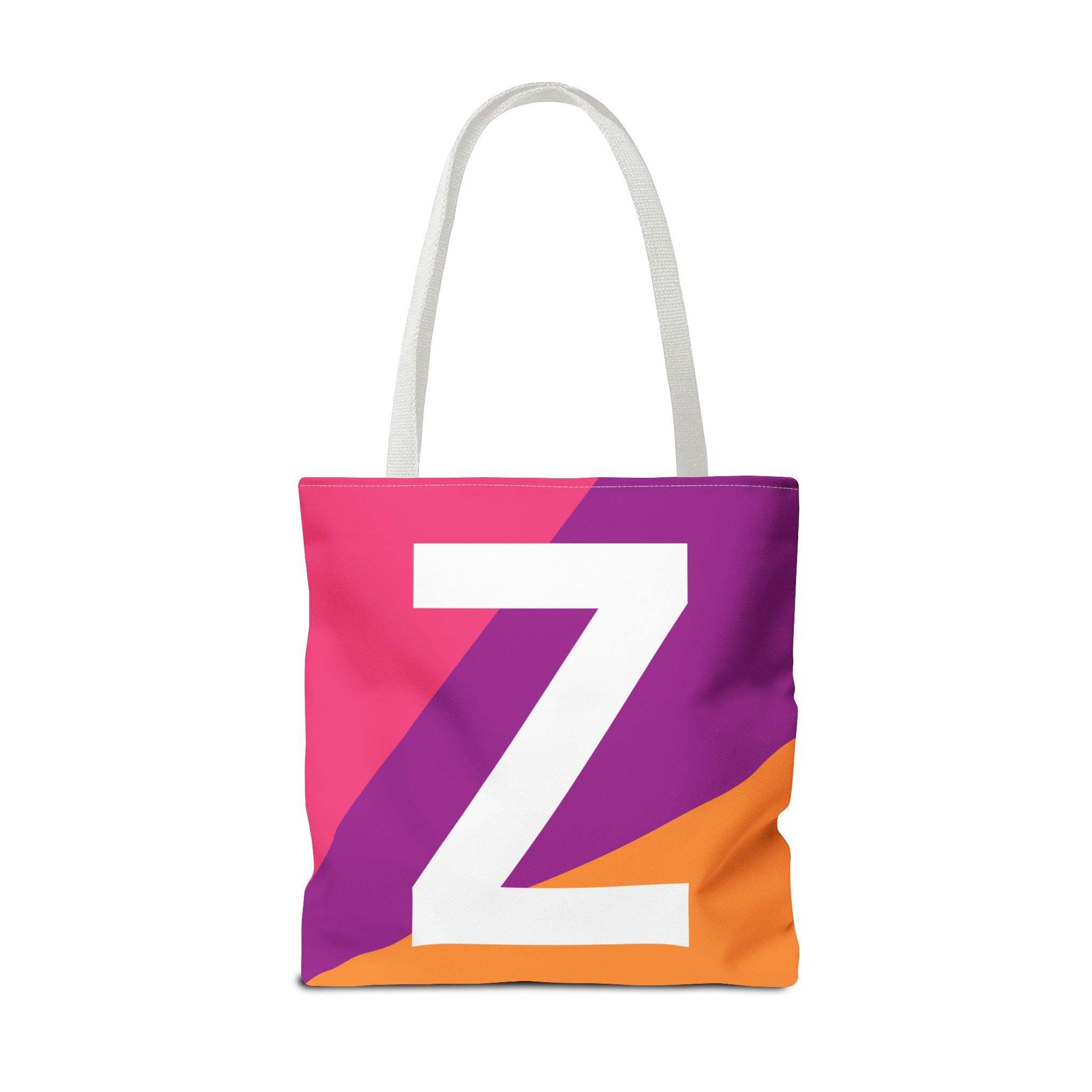 Monogram 'Z' Colorblock Tote Bag — Personalized Initial Z Shoulder Tote