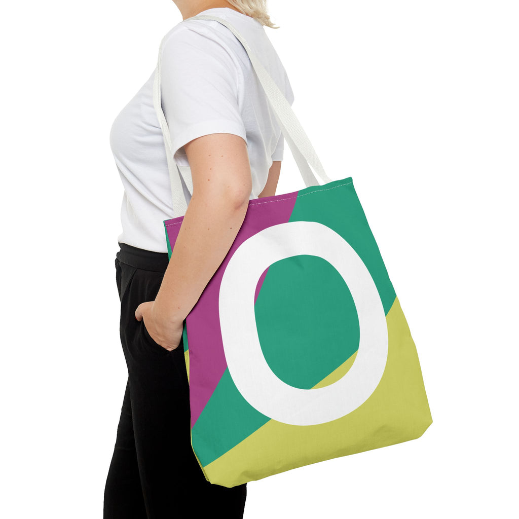 Monogram 'O' Colorblock Tote Bag — Personalized Initial O Shoulder Tote