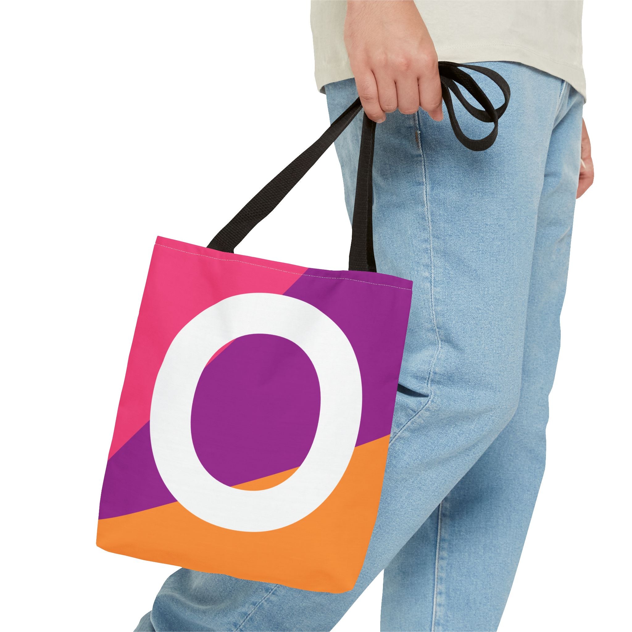 Monogram 'O' Colorblock Tote Bag — Personalized Initial O Shoulder Tote