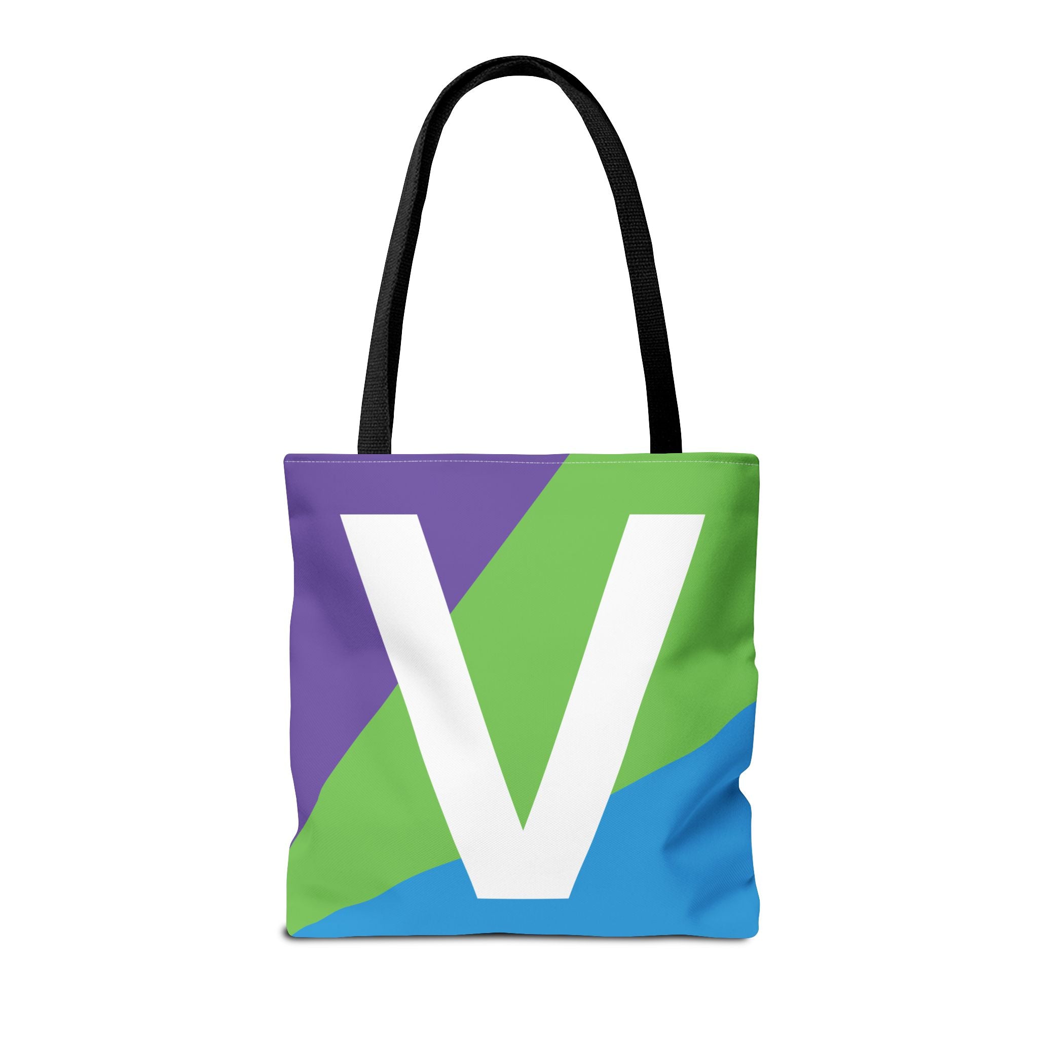 Monogram 'V' Colorblock Tote Bag — Personalized Initial V Shoulder Tote
