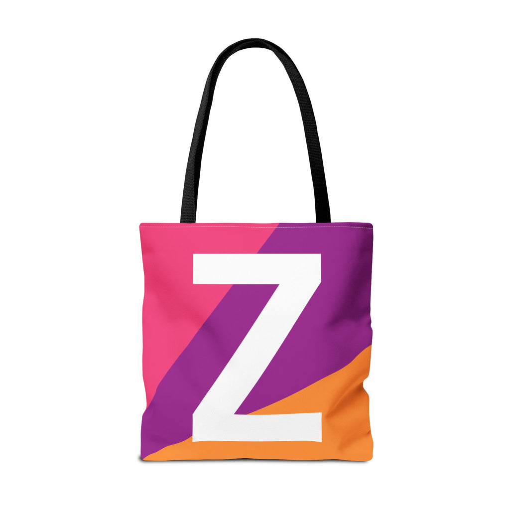 Monogram 'Z' Colorblock Tote Bag — Personalized Initial Z Shoulder Tote