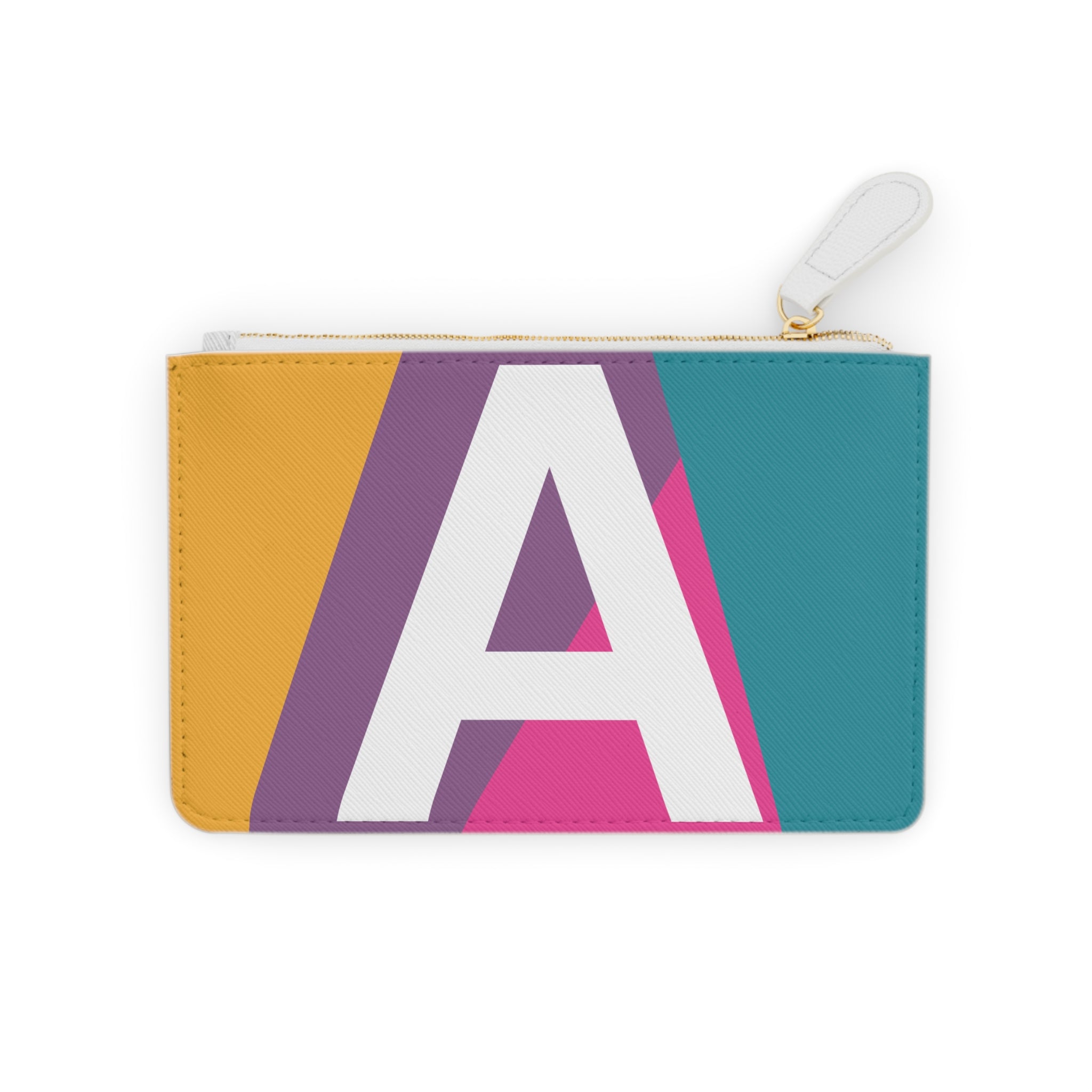 Initial A Mini Clutch — Colorblock Monogram Wristlet Wallet