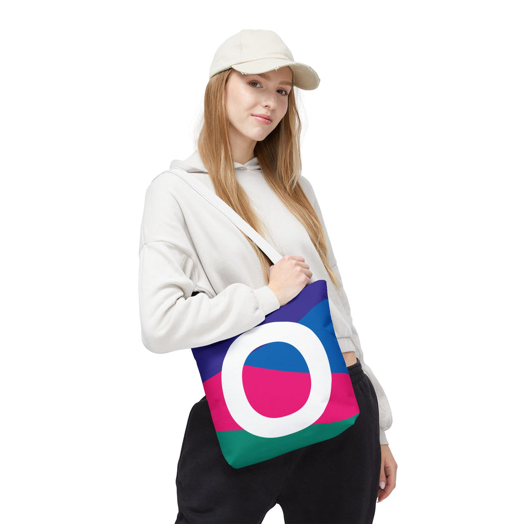 Monogram 'O' Colorblock Tote Bag — Personalized Initial O Shoulder Tote