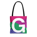 Monogram 'G' Colorblock Tote Bag — Personalized Initial G Shoulder Tote