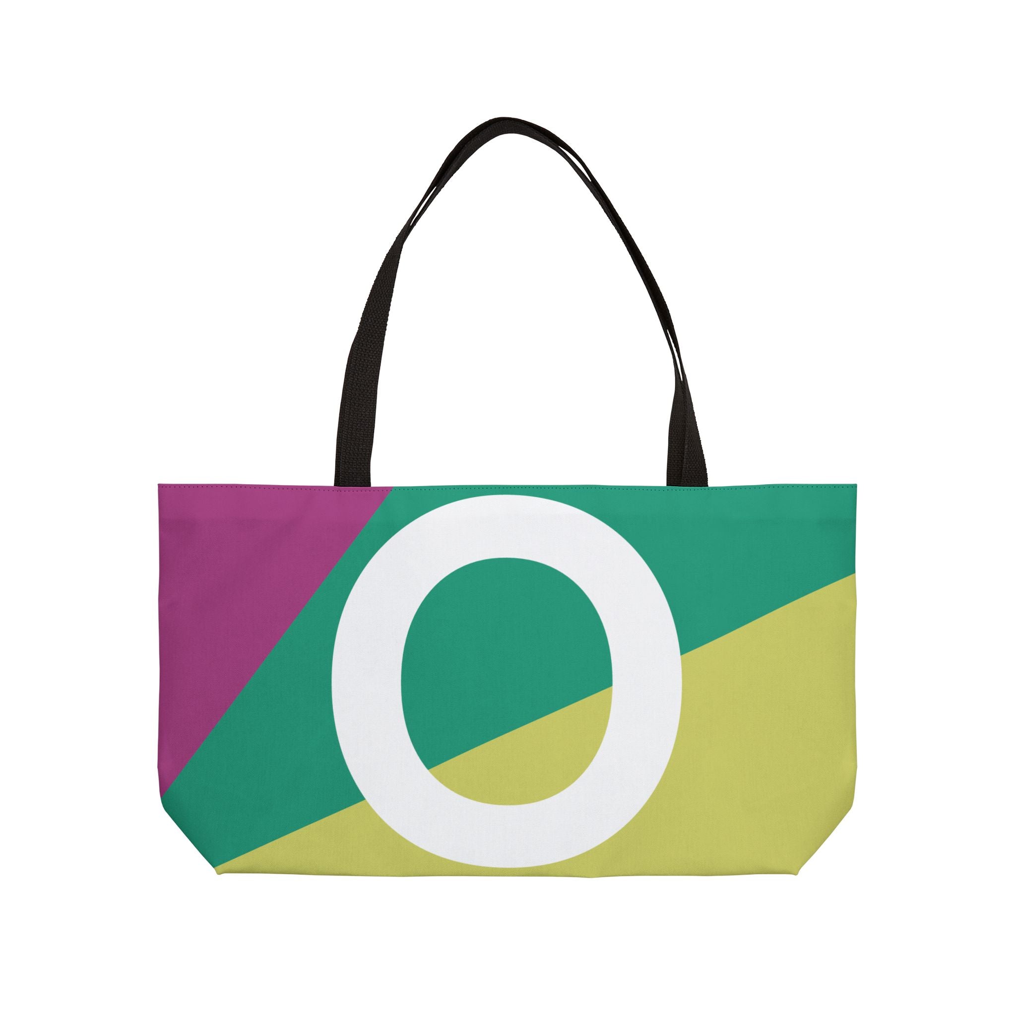 Personalized 'O' Colorblock Tote Bag — Monogram Weekender Tote