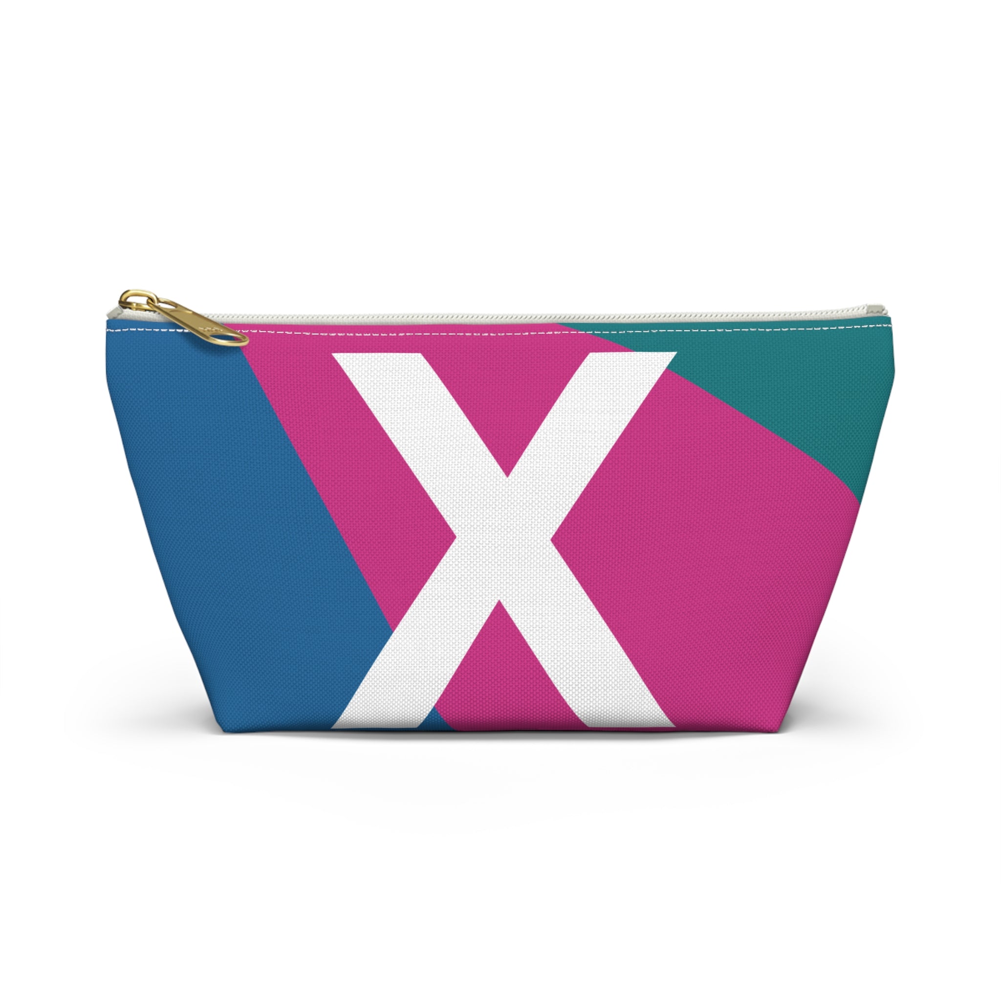 Initials Colorblock Accessory Pouch — Monogram X T-Bottom Cosmetic Bag