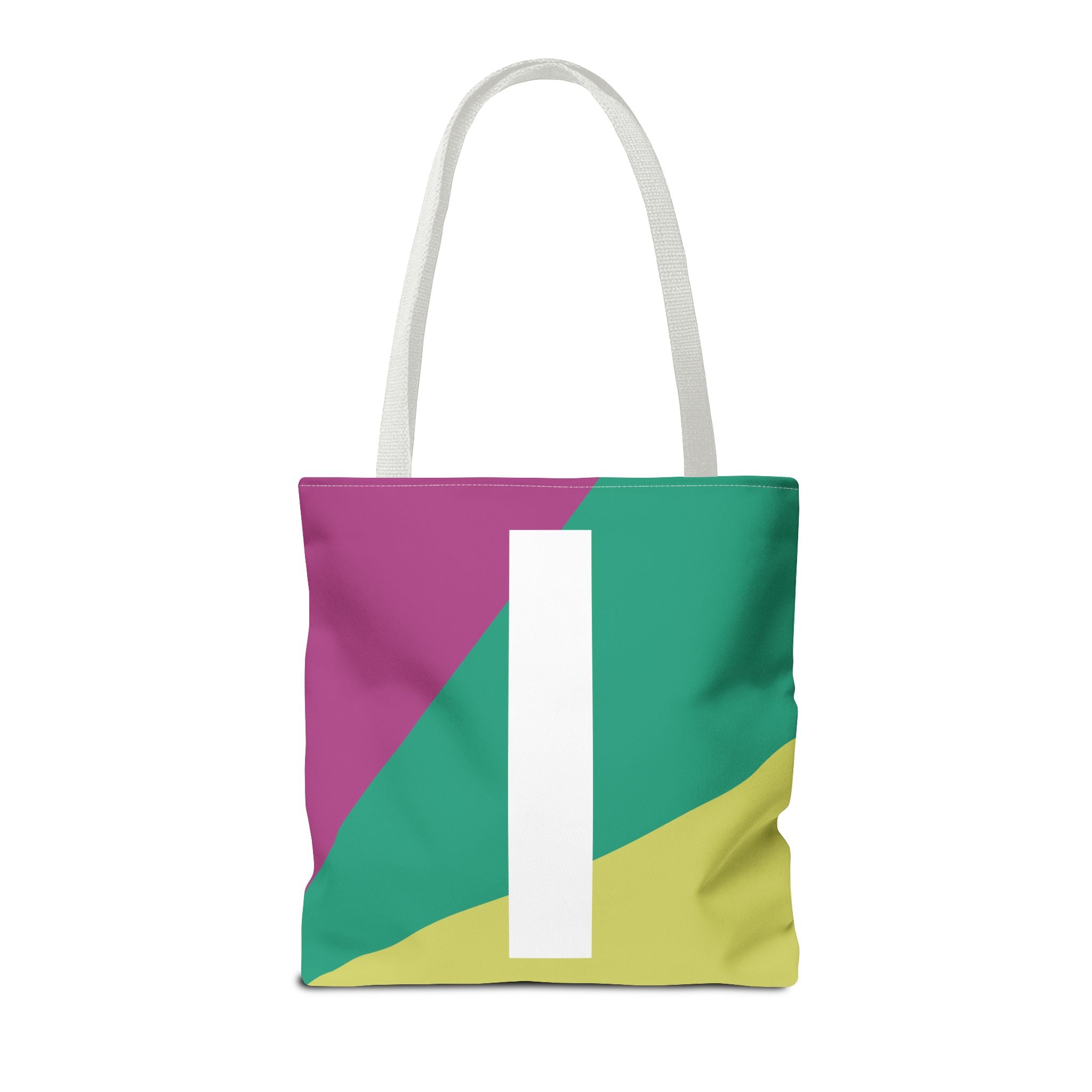 Monogram 'I' Colorblock Tote Bag — Personalized Initial I Shoulder Tote