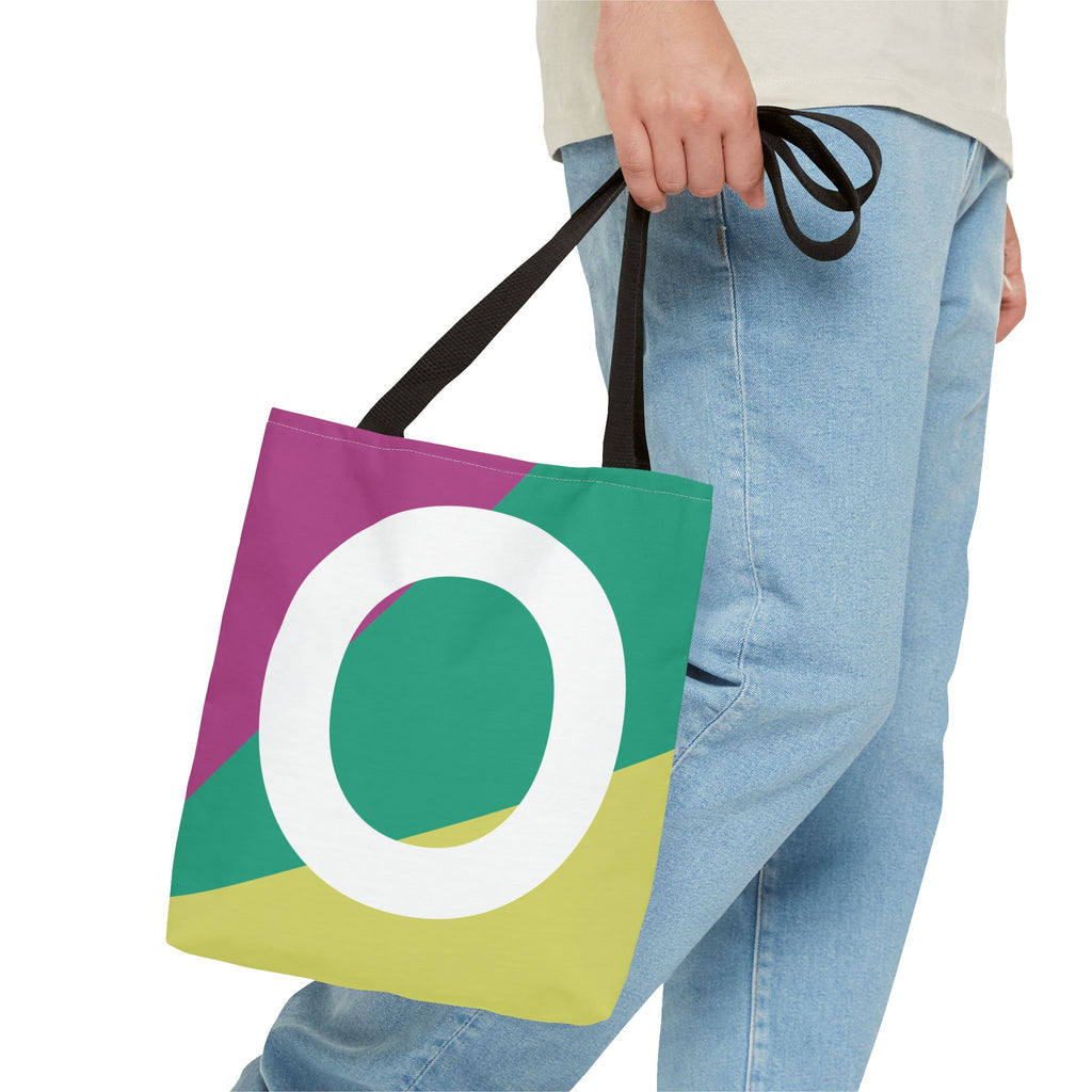 Monogram 'O' Colorblock Tote Bag — Personalized Initial O Shoulder Tote