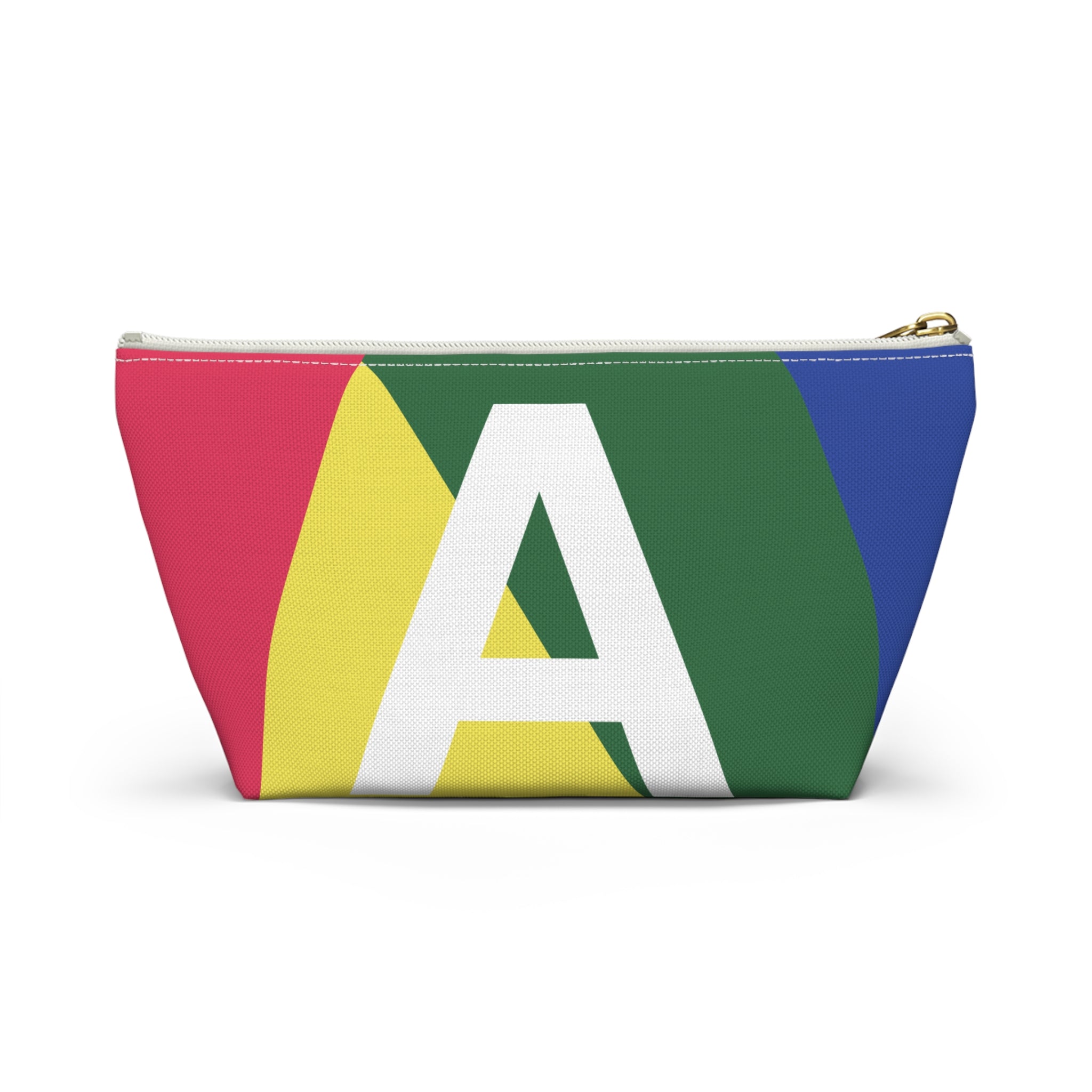 Initials Colorblock Accessory Pouch — Monogram A T-Bottom Cosmetic Bag