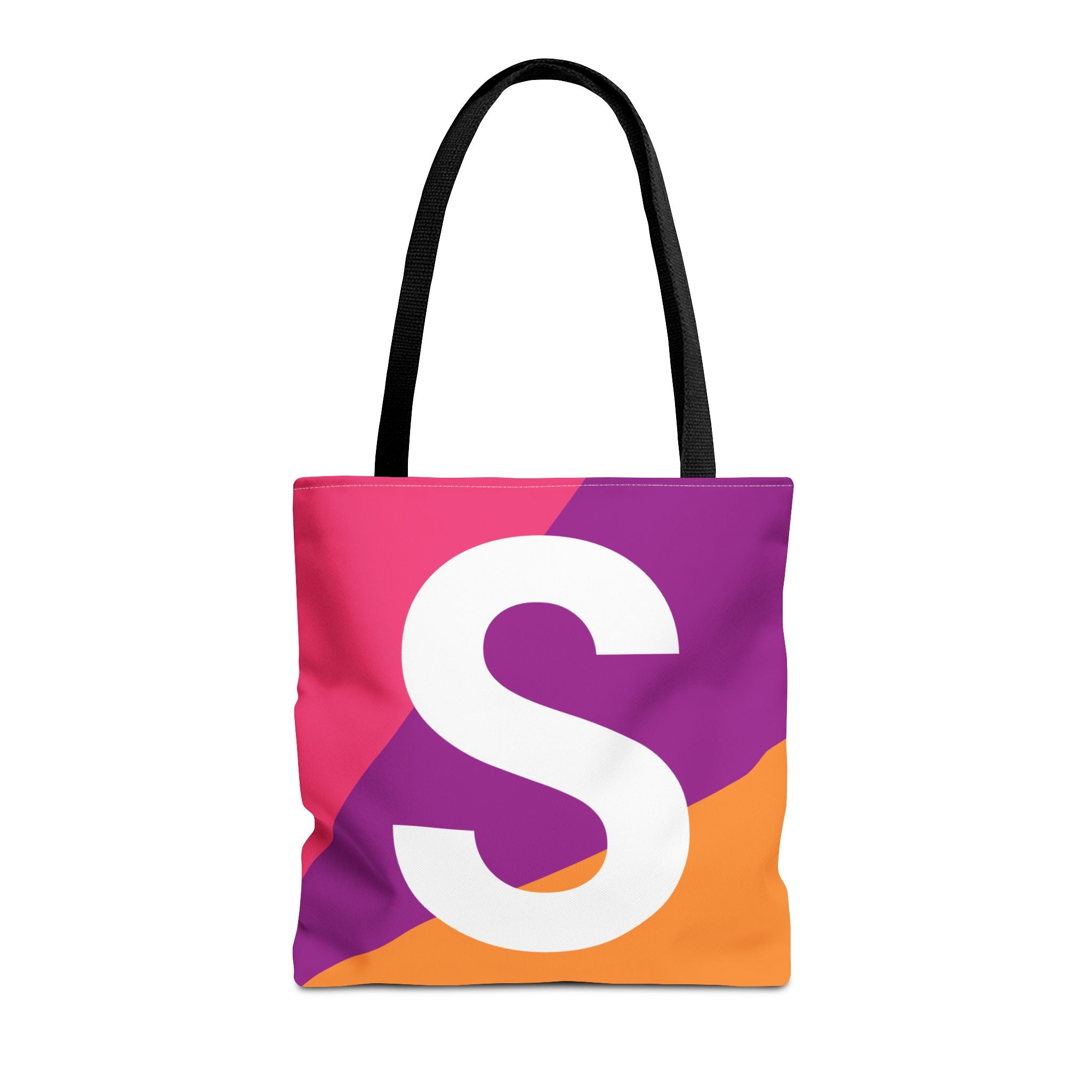 Monogram 'S' Colorblock Tote Bag — Personalized Initial S Shoulder Tote