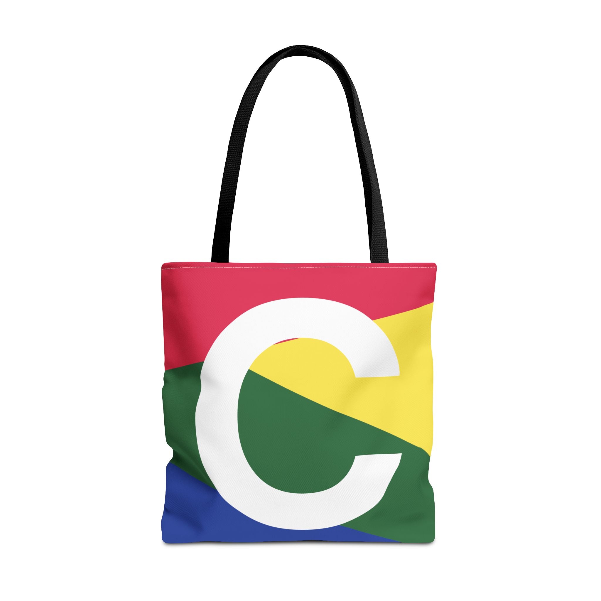 Monogram 'C' Colorblock Tote Bag — Personalized Initial C Shoulder Tote