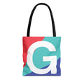 Monogram 'G' Colorblock Tote Bag — Personalized Initial G Shoulder Tote