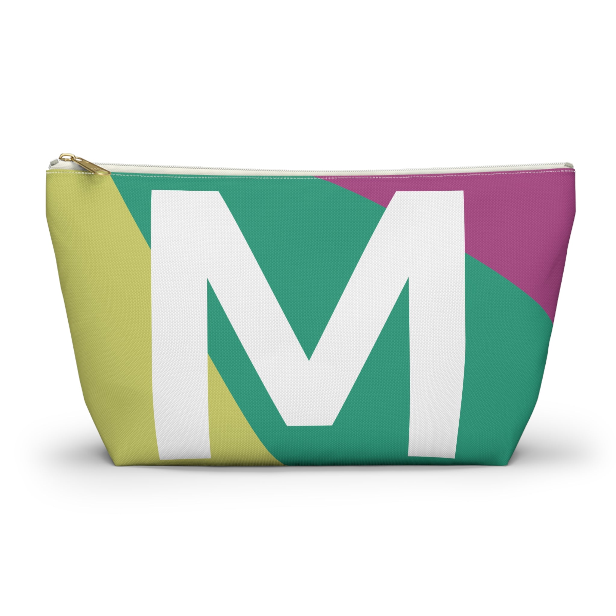 Initials Colorblock Accessory Pouch — Monogram M T-Bottom Cosmetic Bag