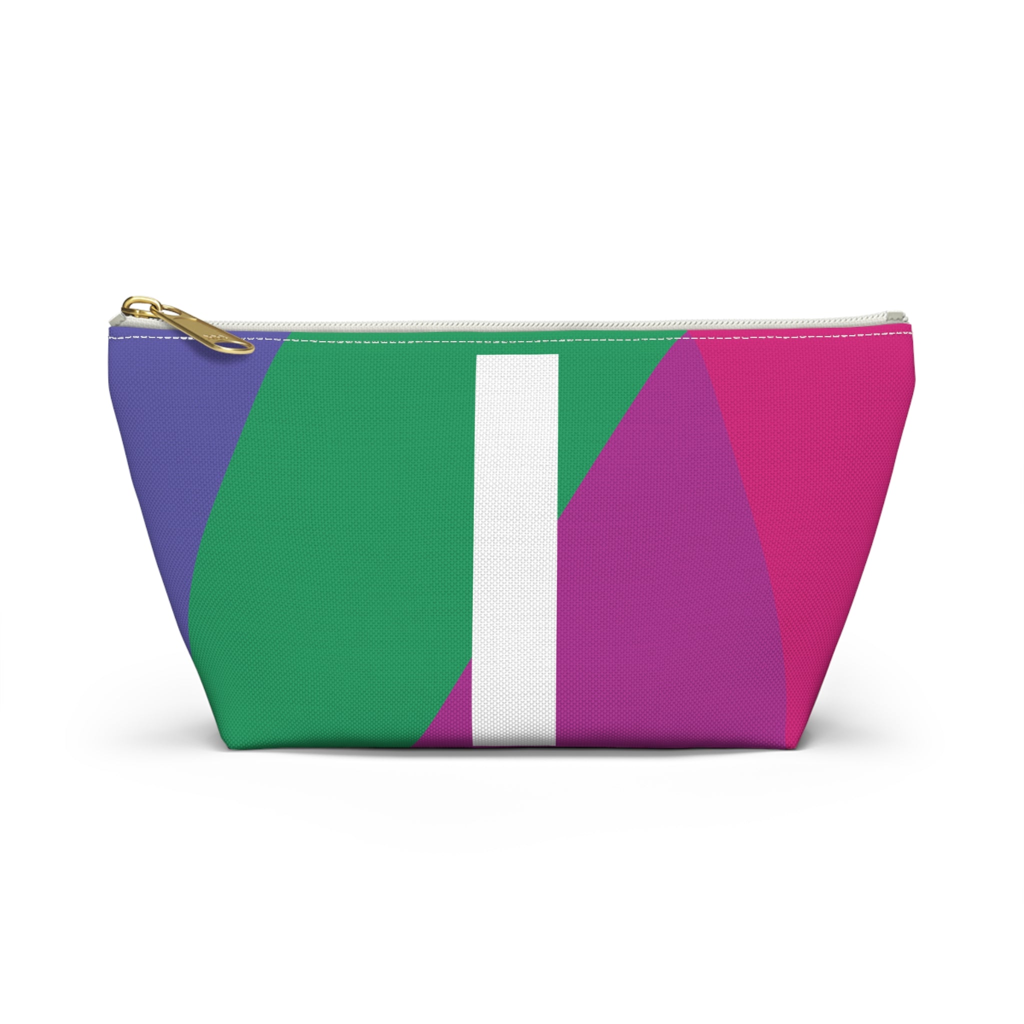 Initials Colorblock Accessory Pouch — Monogram I T-Bottom Cosmetic Bag