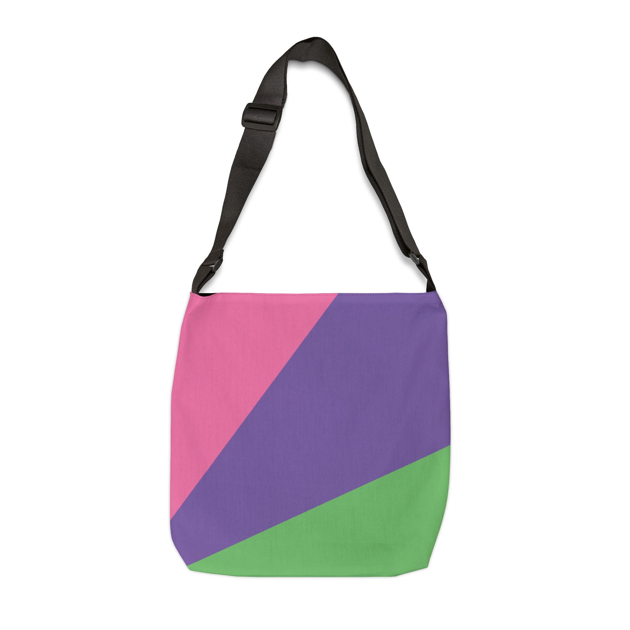 Colorblock Geometric Tote Bag — Adjustable Strap, Bright Abstract Pattern
