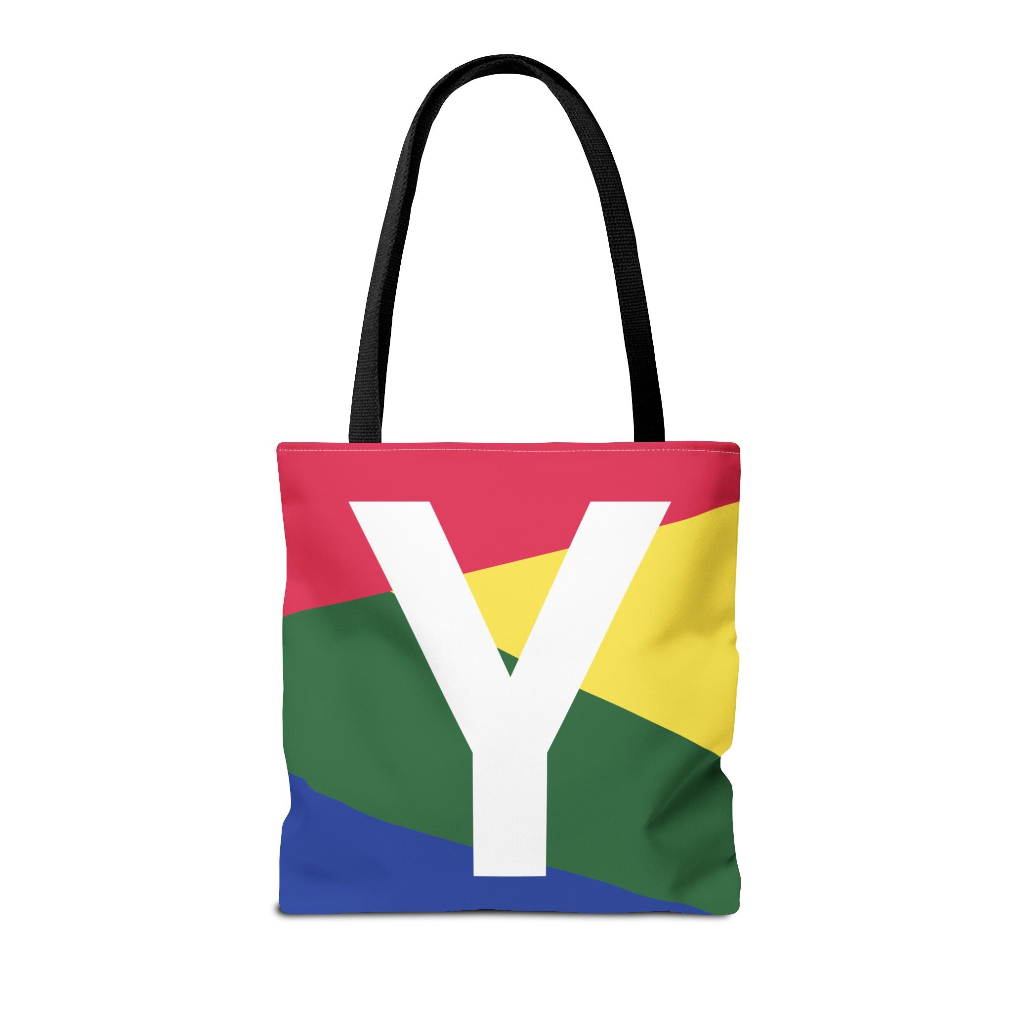 Monogram 'Y' Colorblock Tote Bag — Personalized Initial Y Shoulder Tote