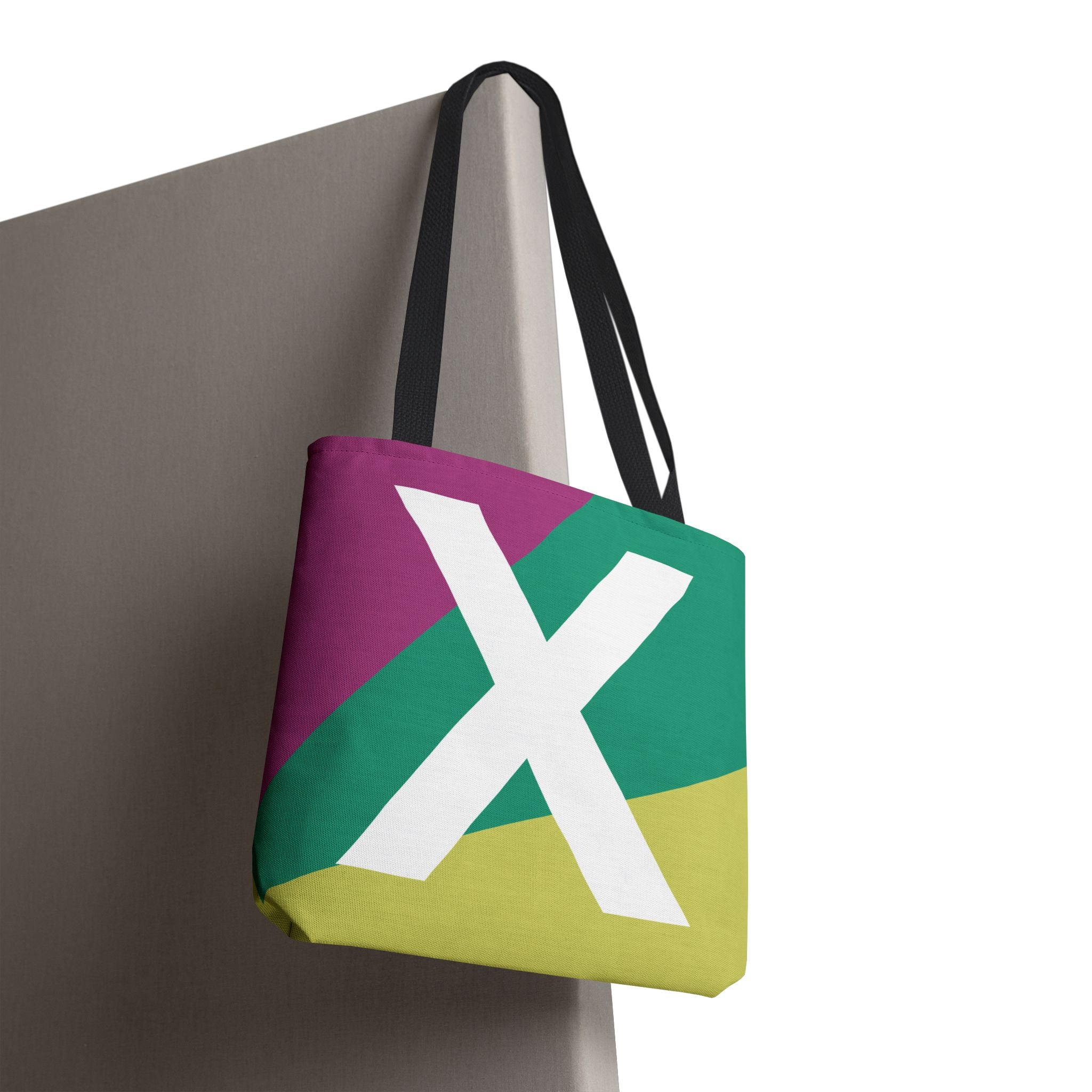 Monogram 'X' Colorblock Tote Bag — Personalized Initial X Shoulder Tote
