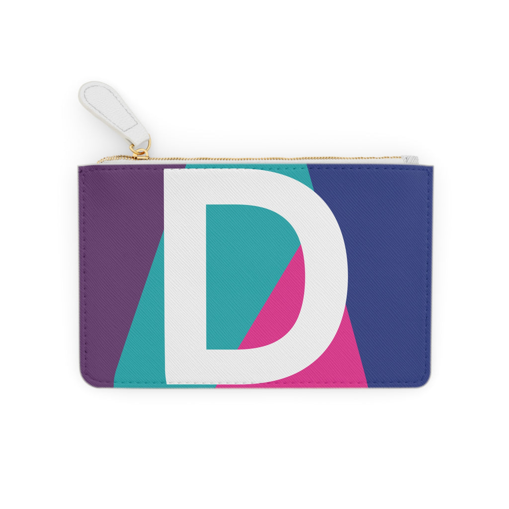 Initial D Mini Clutch — Colorblock Monogram Wristlet Wallet