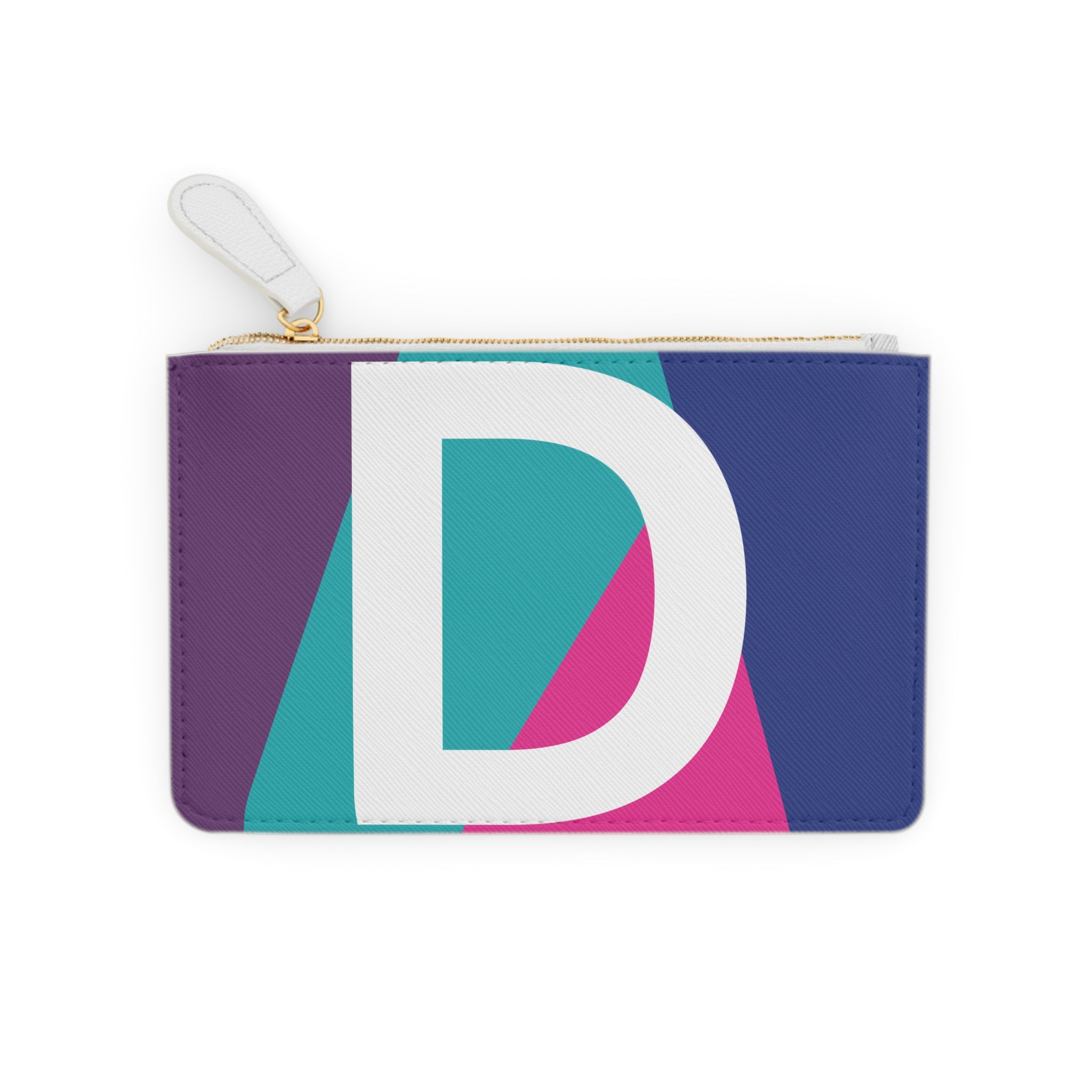 Initial D Mini Clutch — Colorblock Monogram Wristlet Wallet