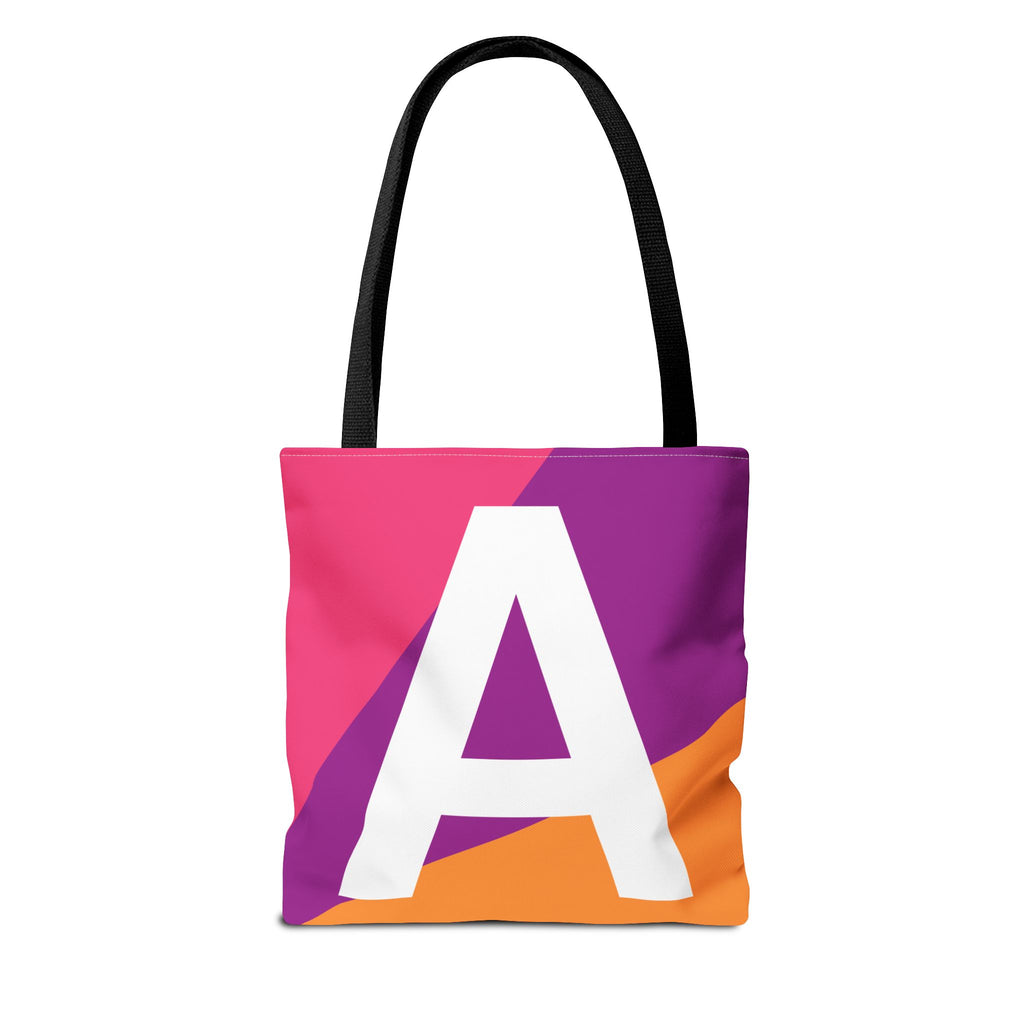 Monogram 'A' Colorblock Tote Bag — Personalized Initial A Shoulder Tote