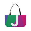 Personalized 'J' Colorblock Tote Bag — Monogram Weekender Tote