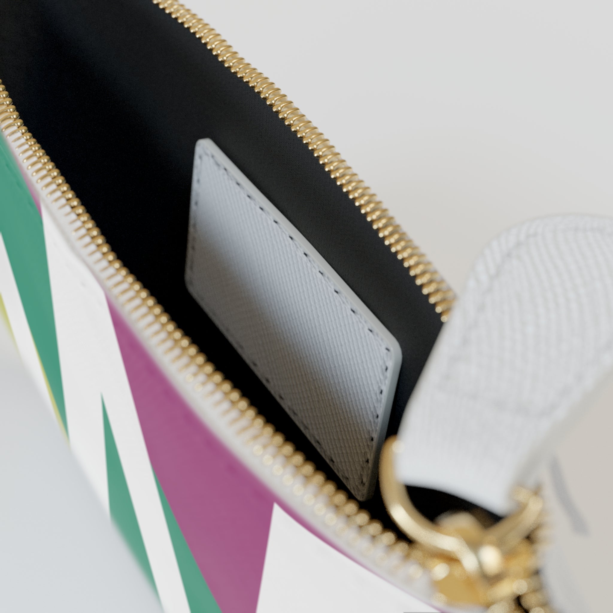 Initial W Mini Clutch — Colorblock Monogram Wristlet Wallet