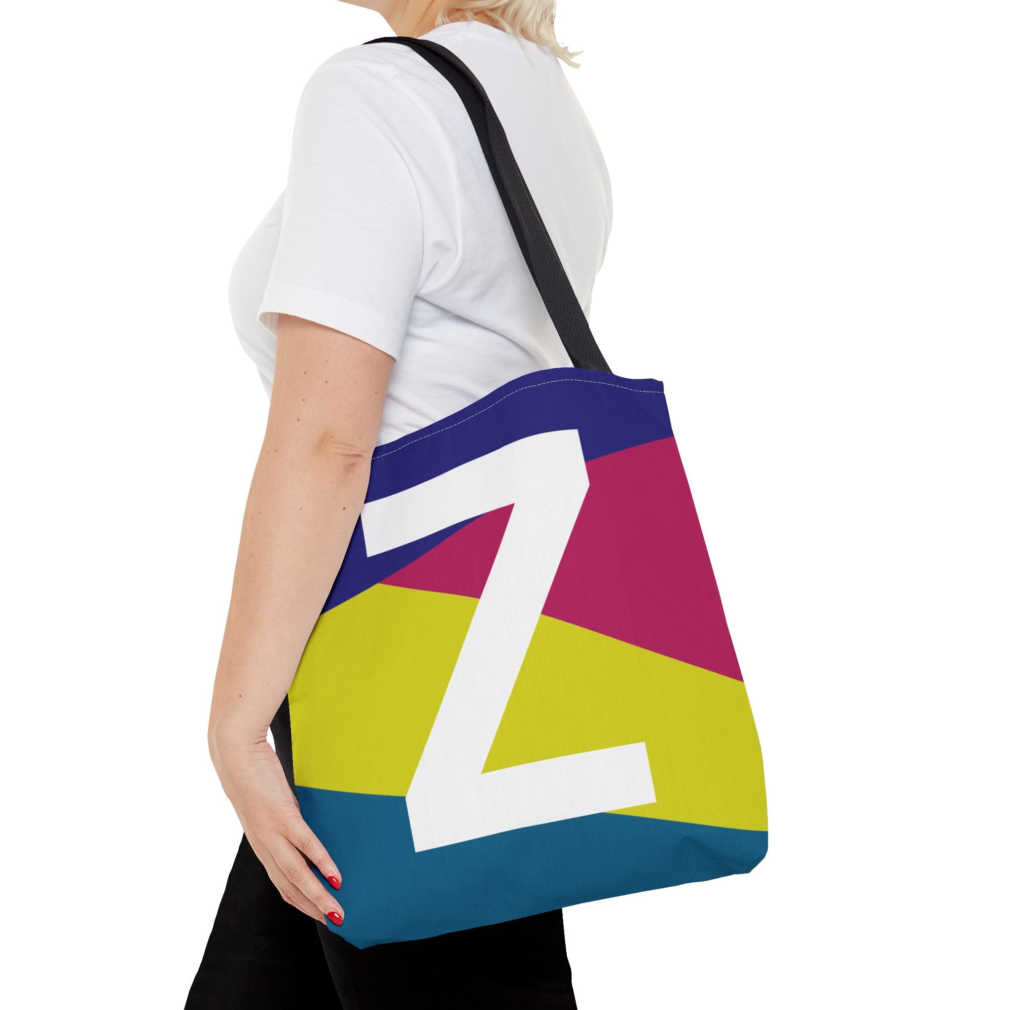 Monogram 'Z' Colorblock Tote Bag — Personalized Initial Z Shoulder Tote