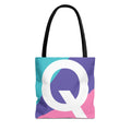 Monogram 'Q' Colorblock Tote Bag — Personalized Initial Q Shoulder Tote
