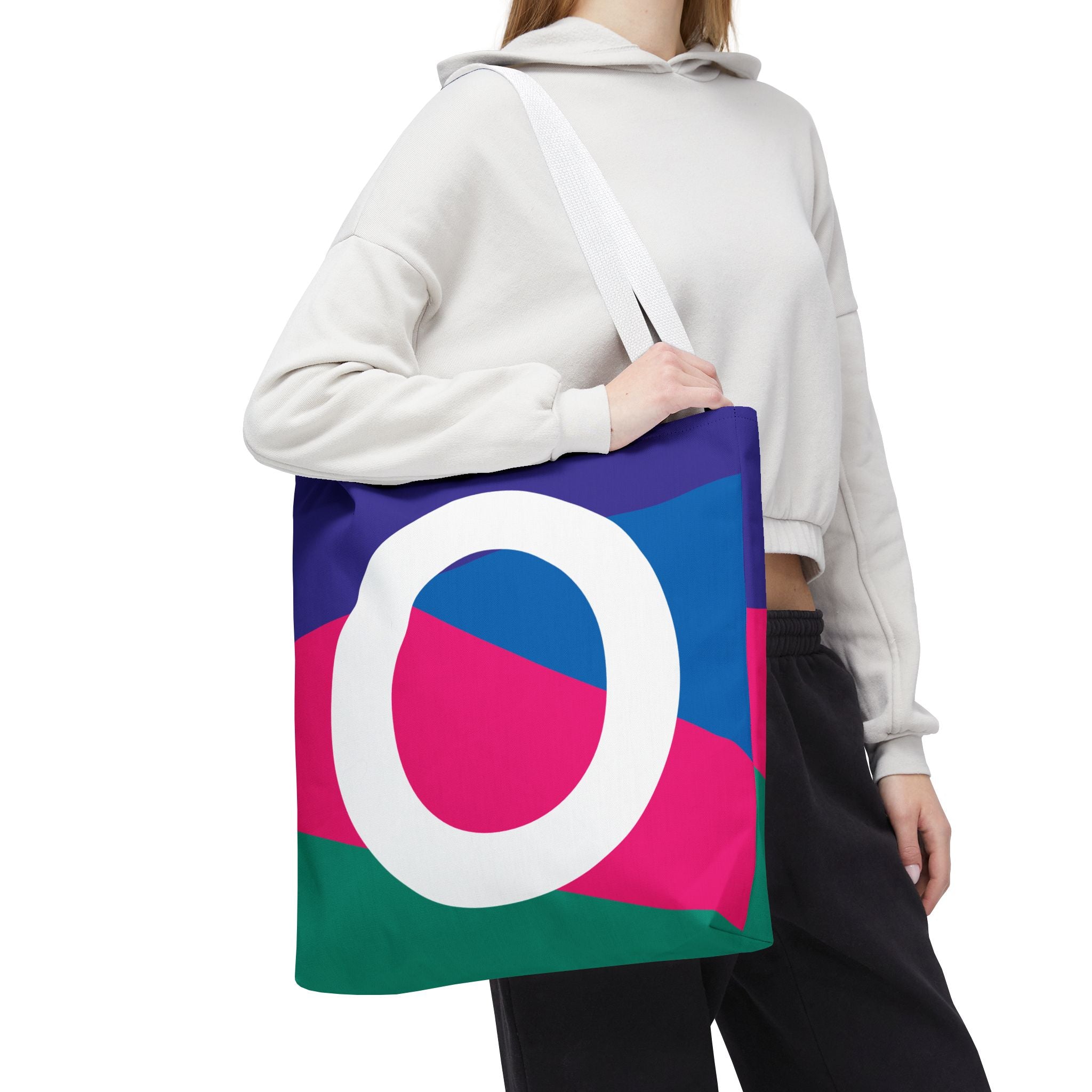 Monogram 'O' Colorblock Tote Bag — Personalized Initial O Shoulder Tote