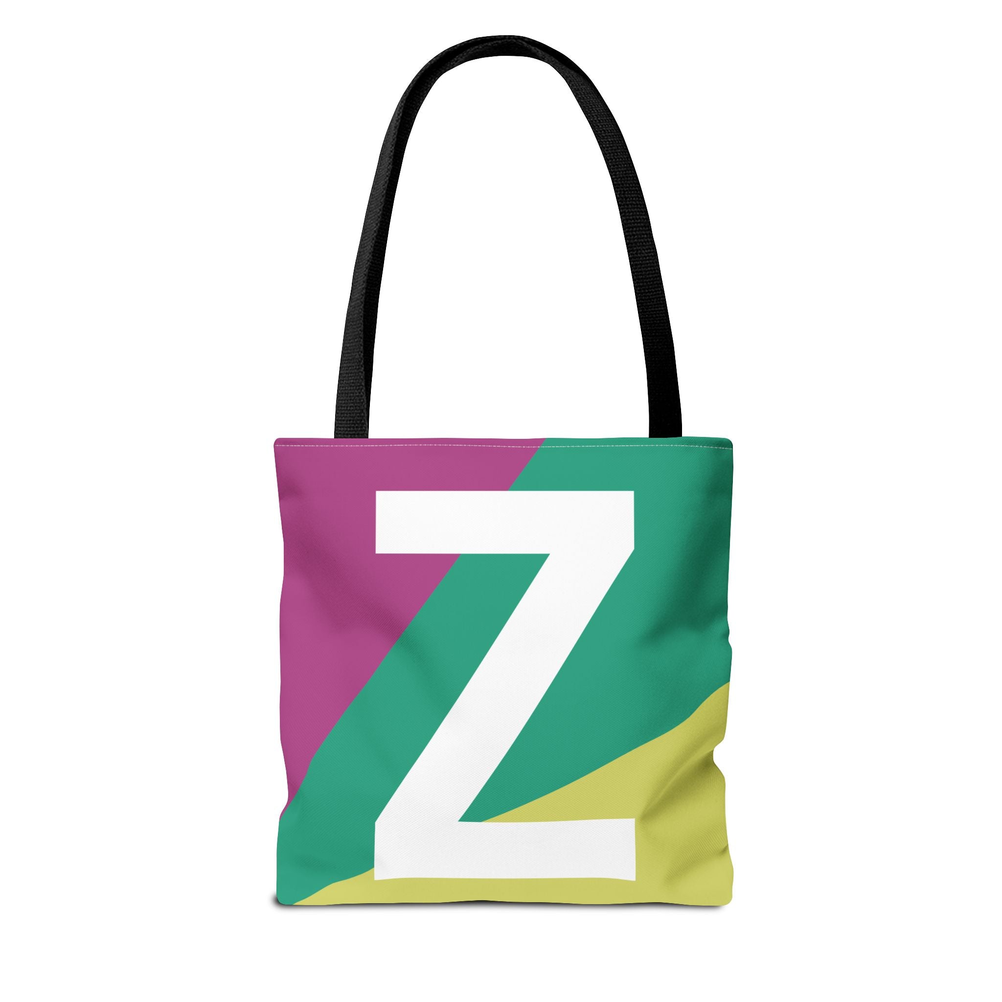 Monogram 'Z' Colorblock Tote Bag — Personalized Initial Z Shoulder Tote