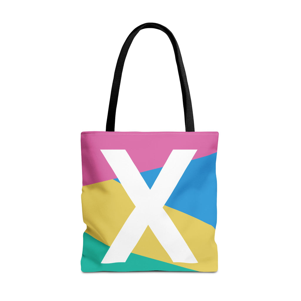 Monogram 'X' Colorblock Tote Bag — Personalized Initial X Shoulder Tote
