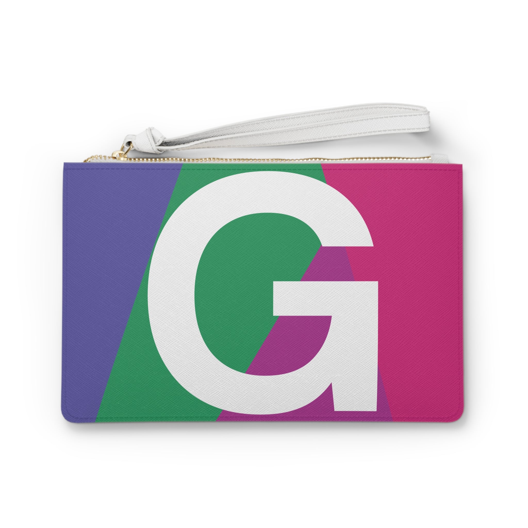Monogram 'G' Colorblock Clutch Bag — Bold Geometric Wristlet for Everyday & Gifts